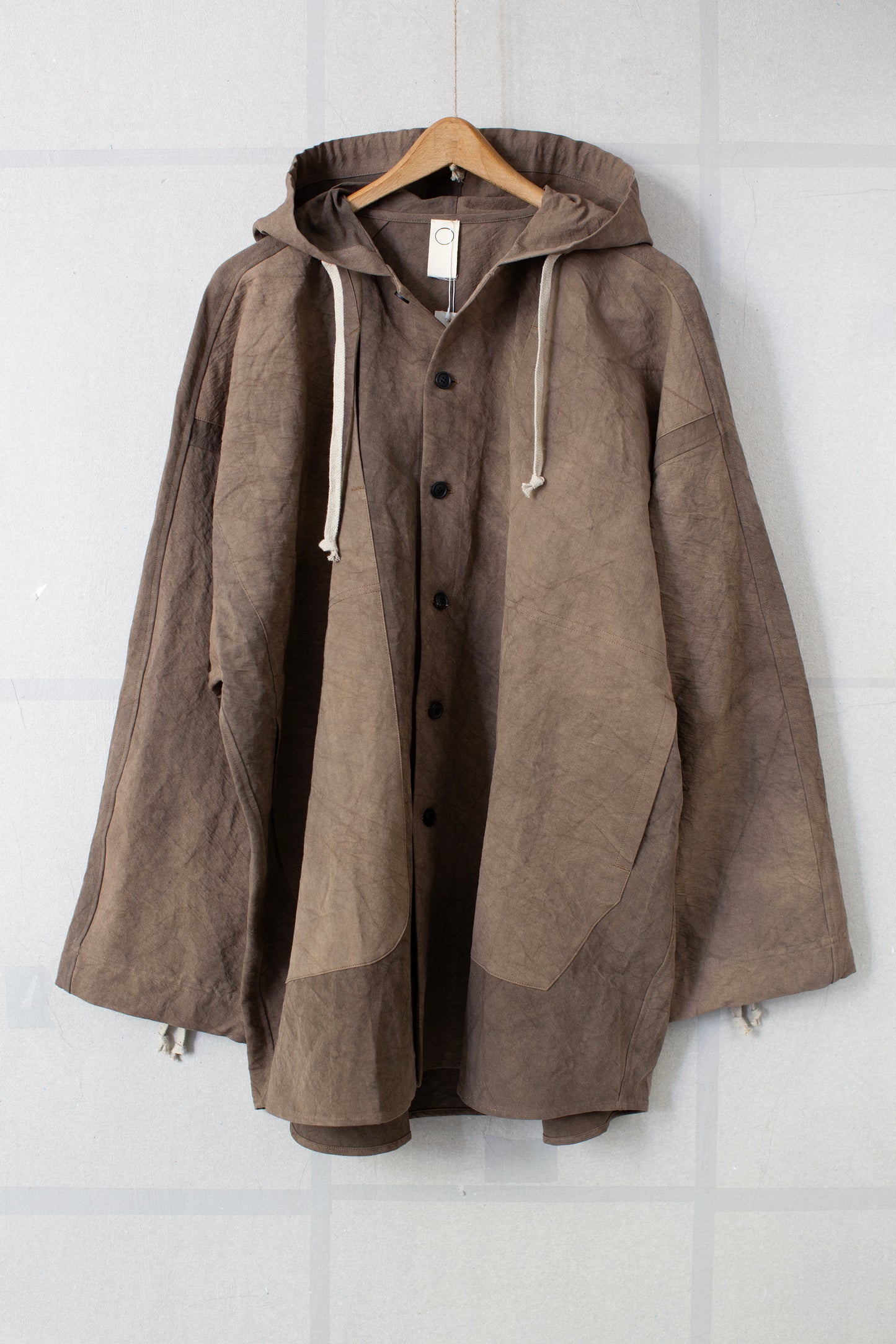 mud cotton paper twill hooded shirt jacket