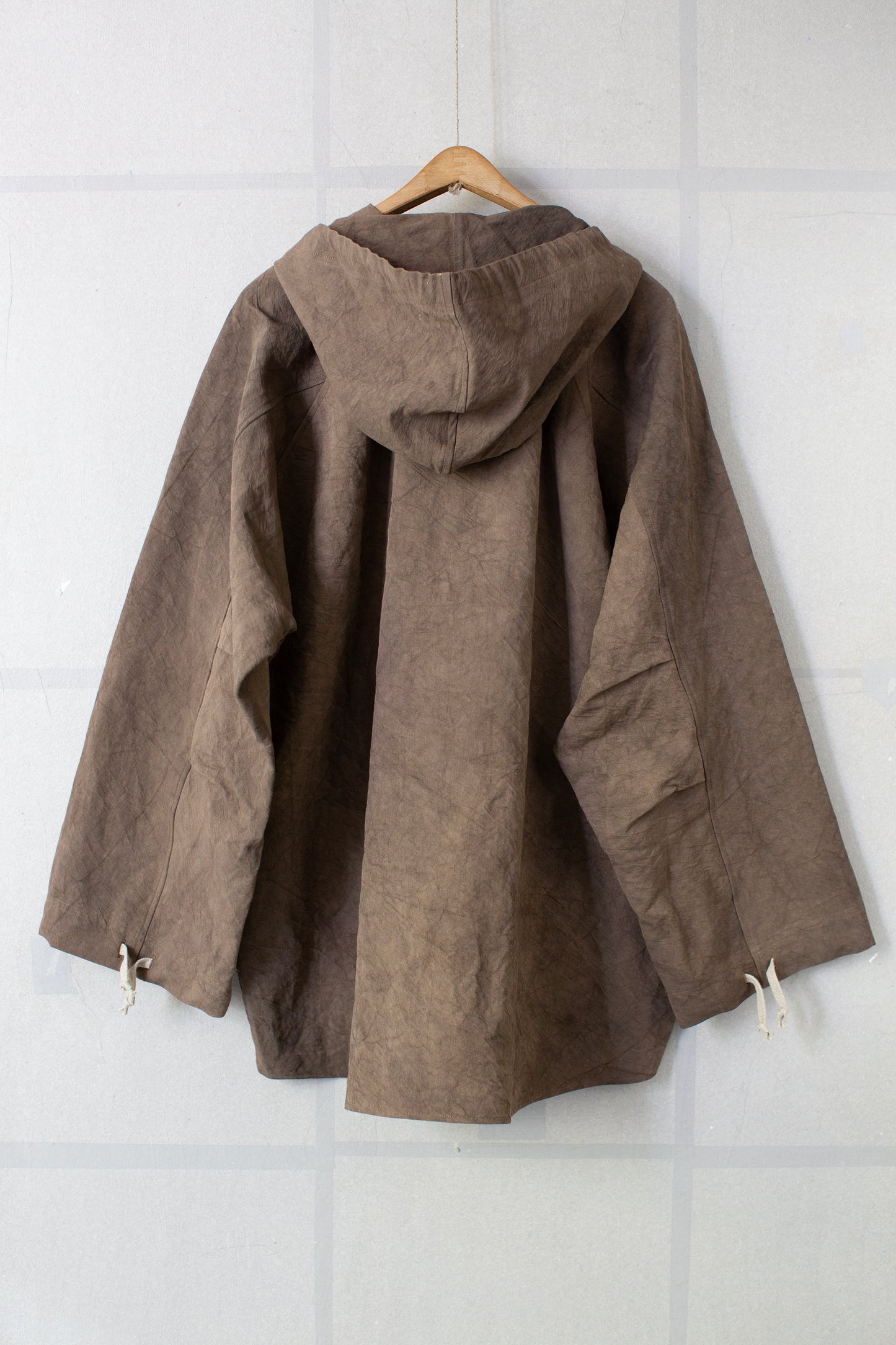 mud cotton paper twill hooded shirt jacket