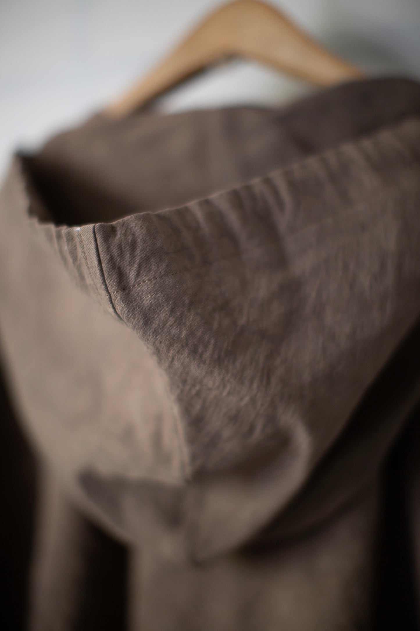 mud cotton paper twill hooded shirt jacket