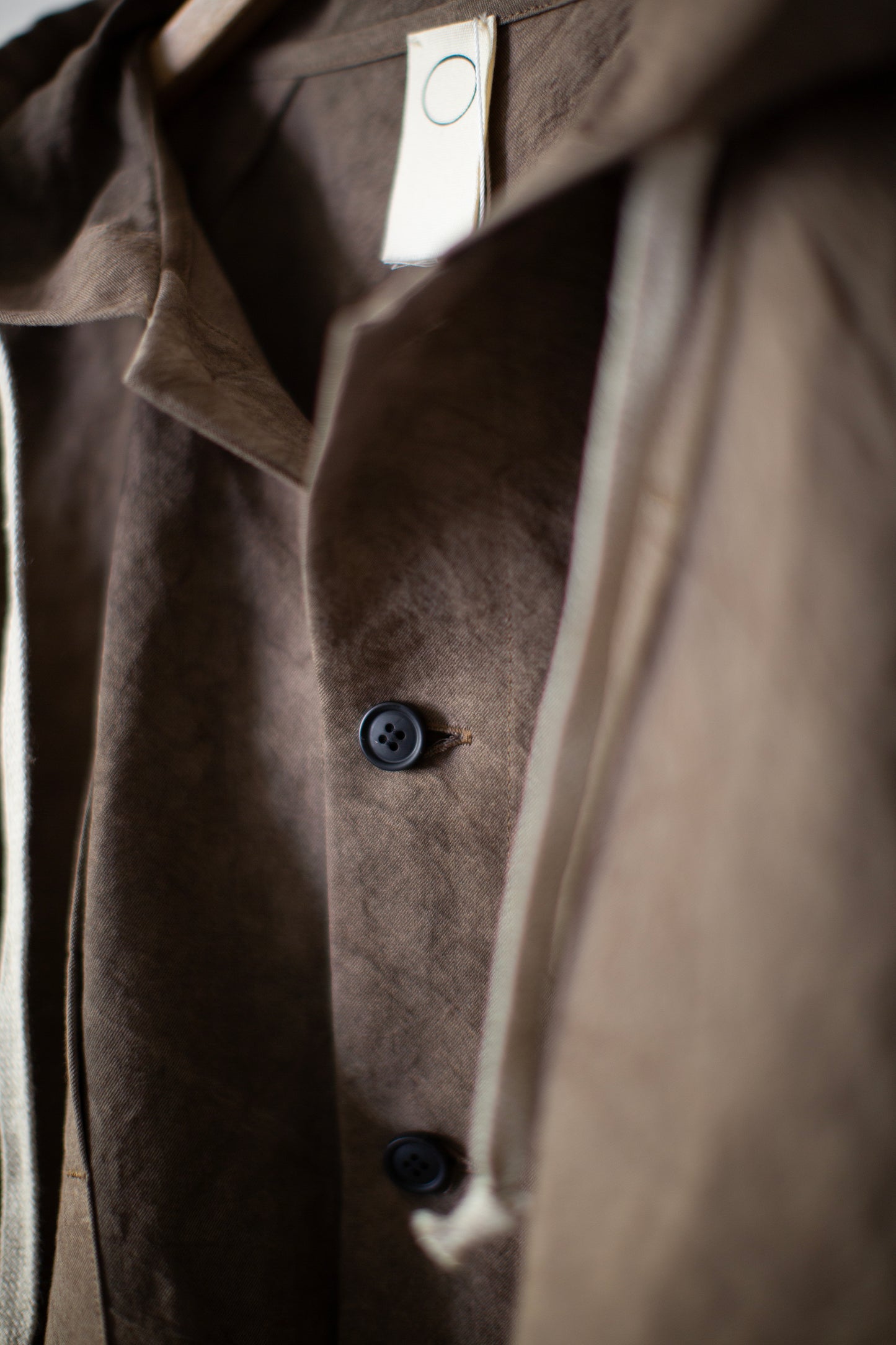 mud cotton paper twill hooded shirt jacket