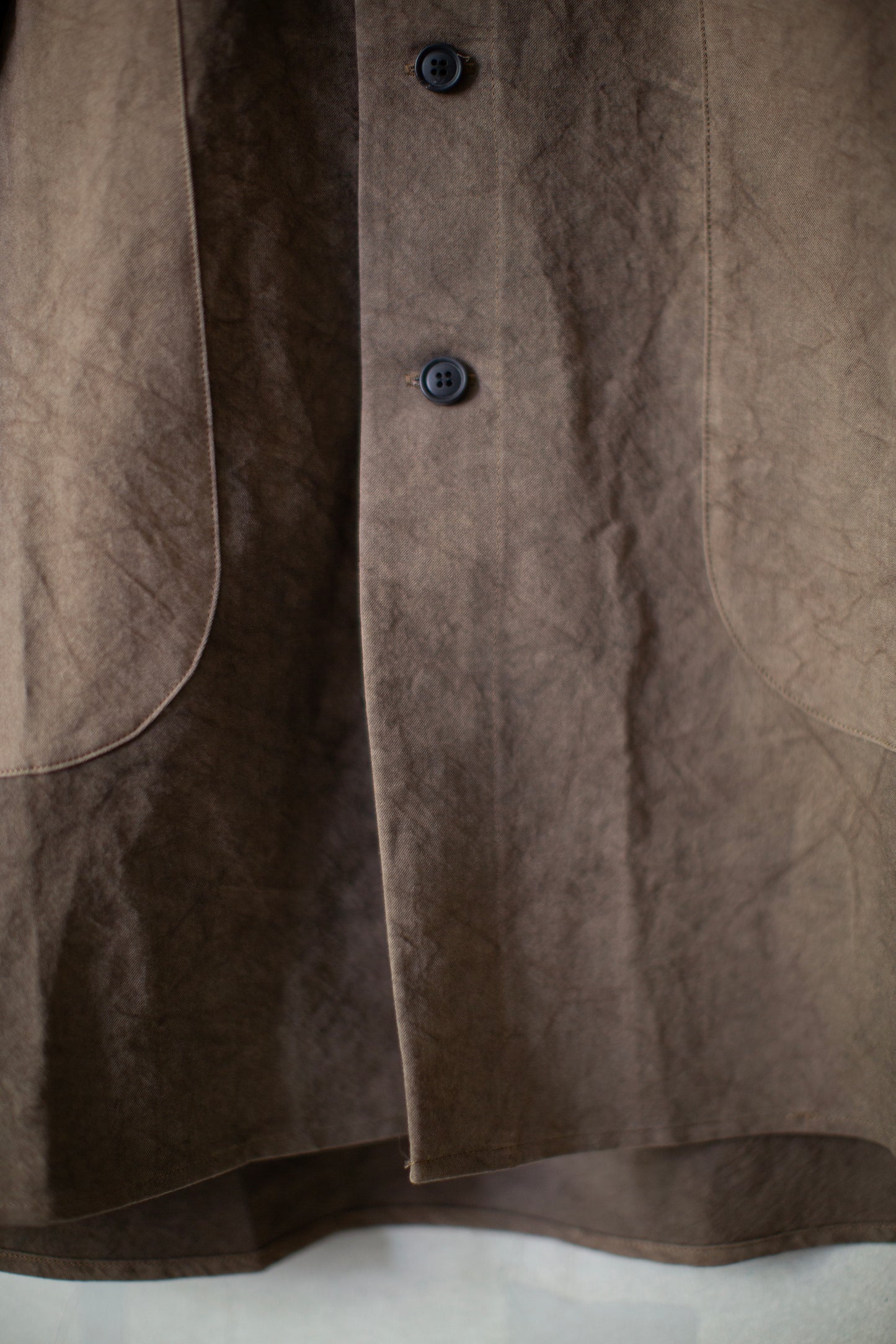 mud cotton paper twill hooded shirt jacket