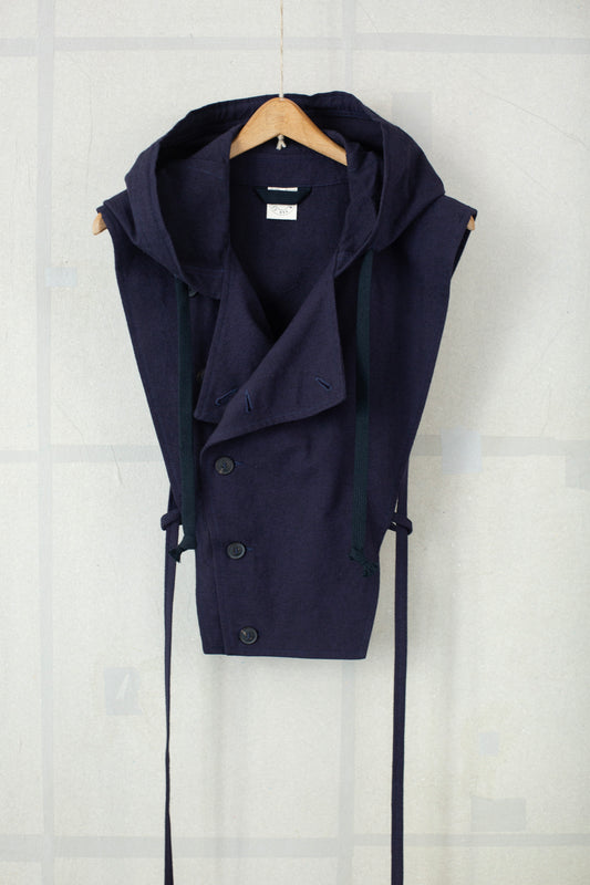 HOODPIECE#1 - COTTON WOOL WASHED TWILL MIDNIGHT