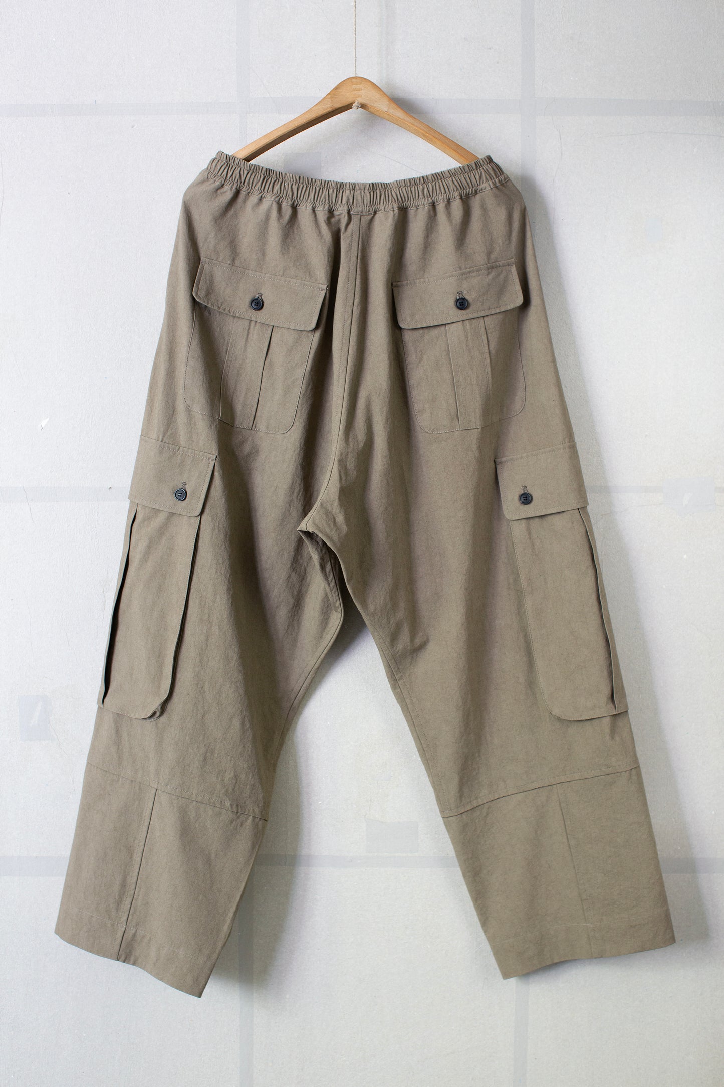 mocha sundryed cotton satin cargo trousers
