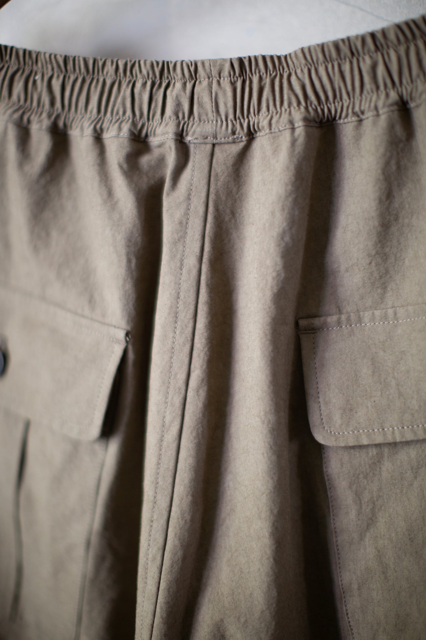 mocha sundryed cotton satin cargo trousers