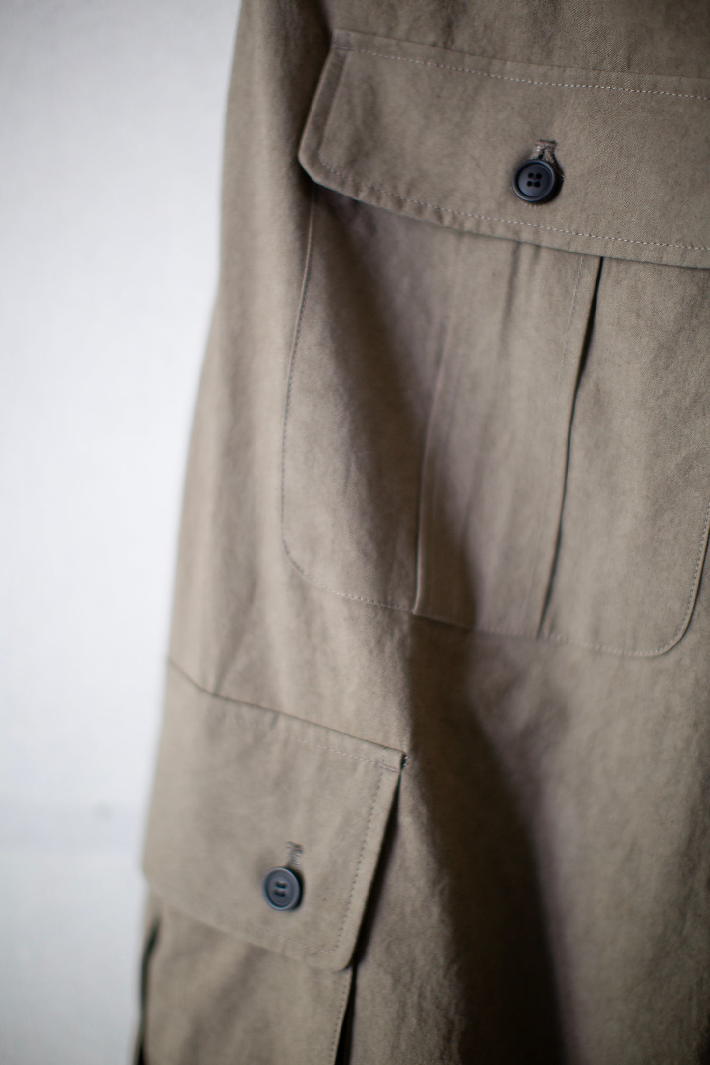 mocha sundryed cotton satin cargo trousers