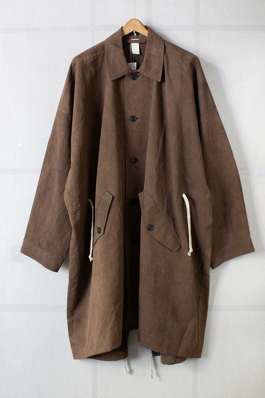 mud cotton paper twill oversized coat