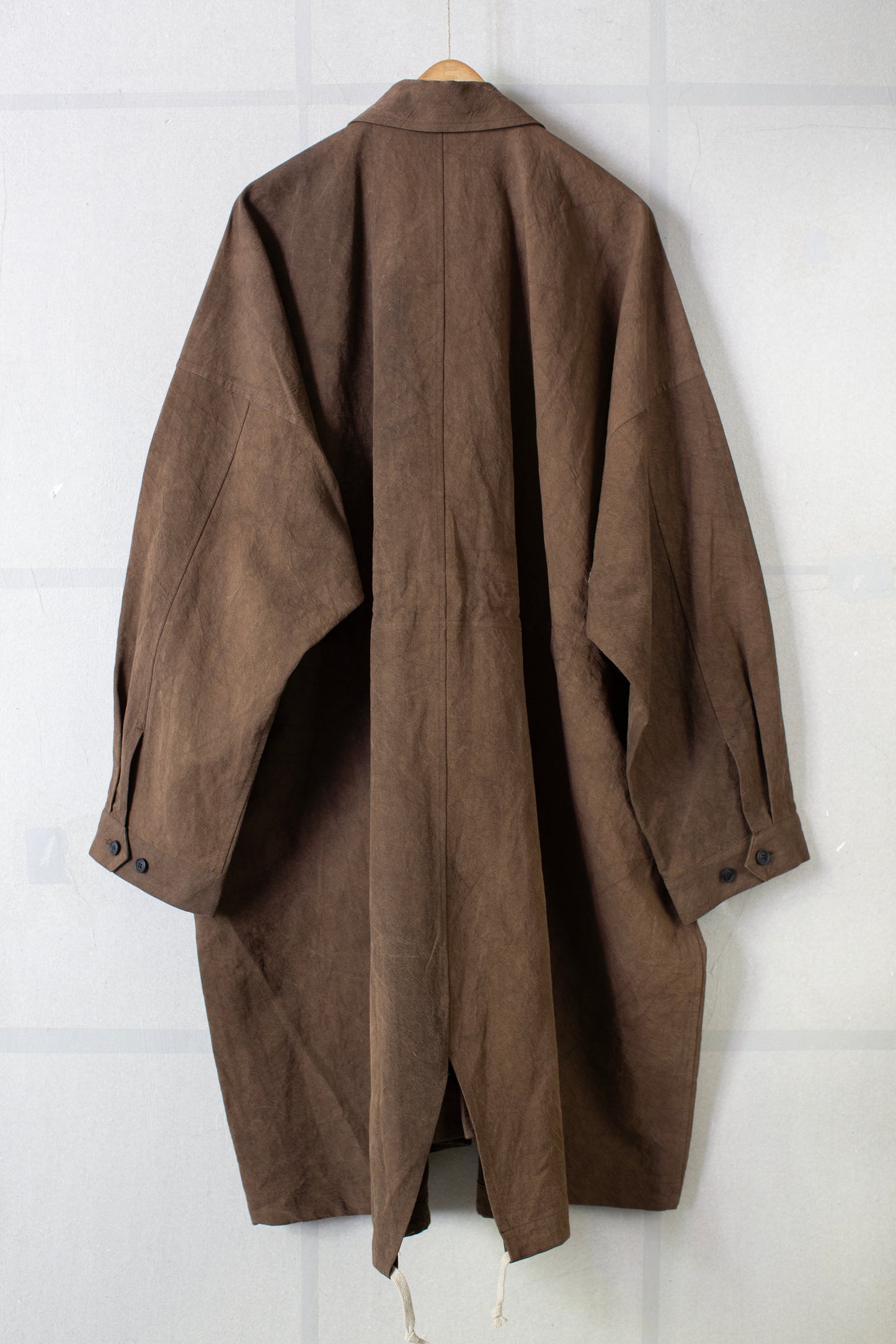 mud cotton paper twill oversized coat