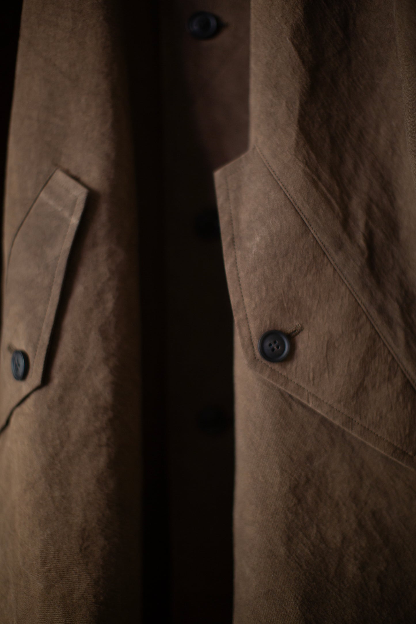 mud cotton paper twill oversized coat