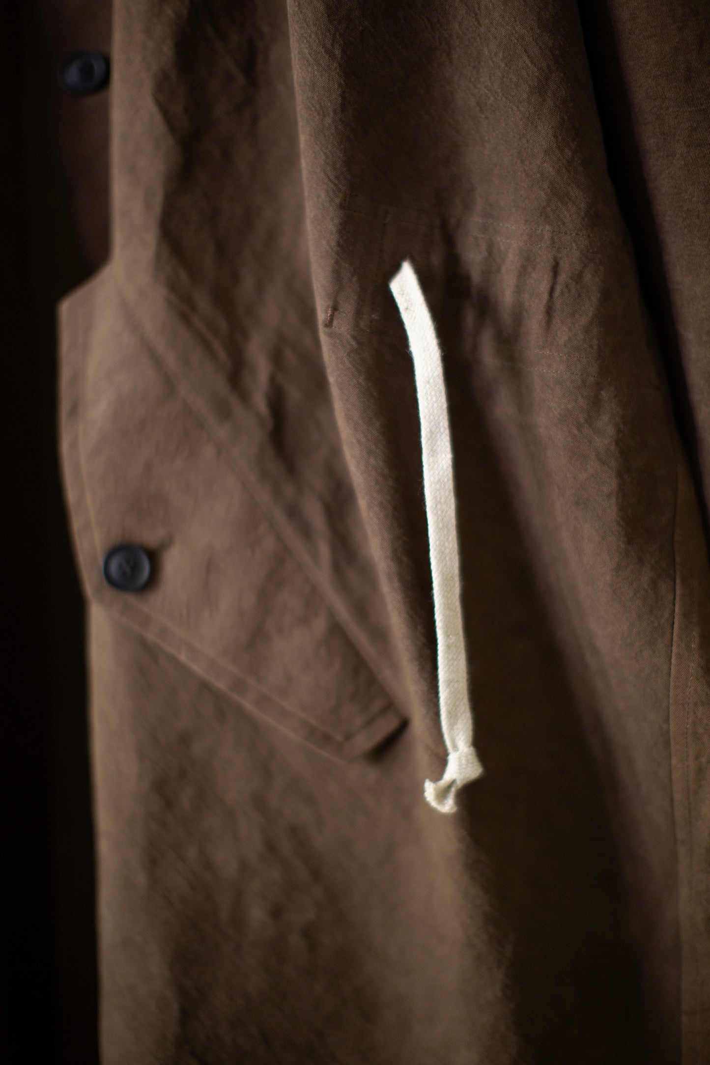 mud cotton paper twill oversized coat