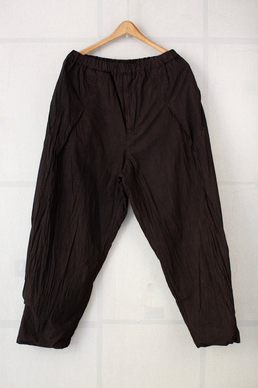 Fabric Forming Twist Pants in Natural Dye Dark Mud Brown