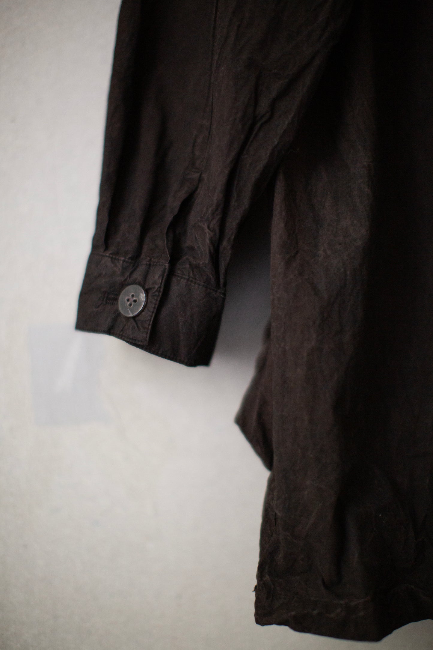 Fabric Forming Anorak in Natural Dye Dark Mud Brown