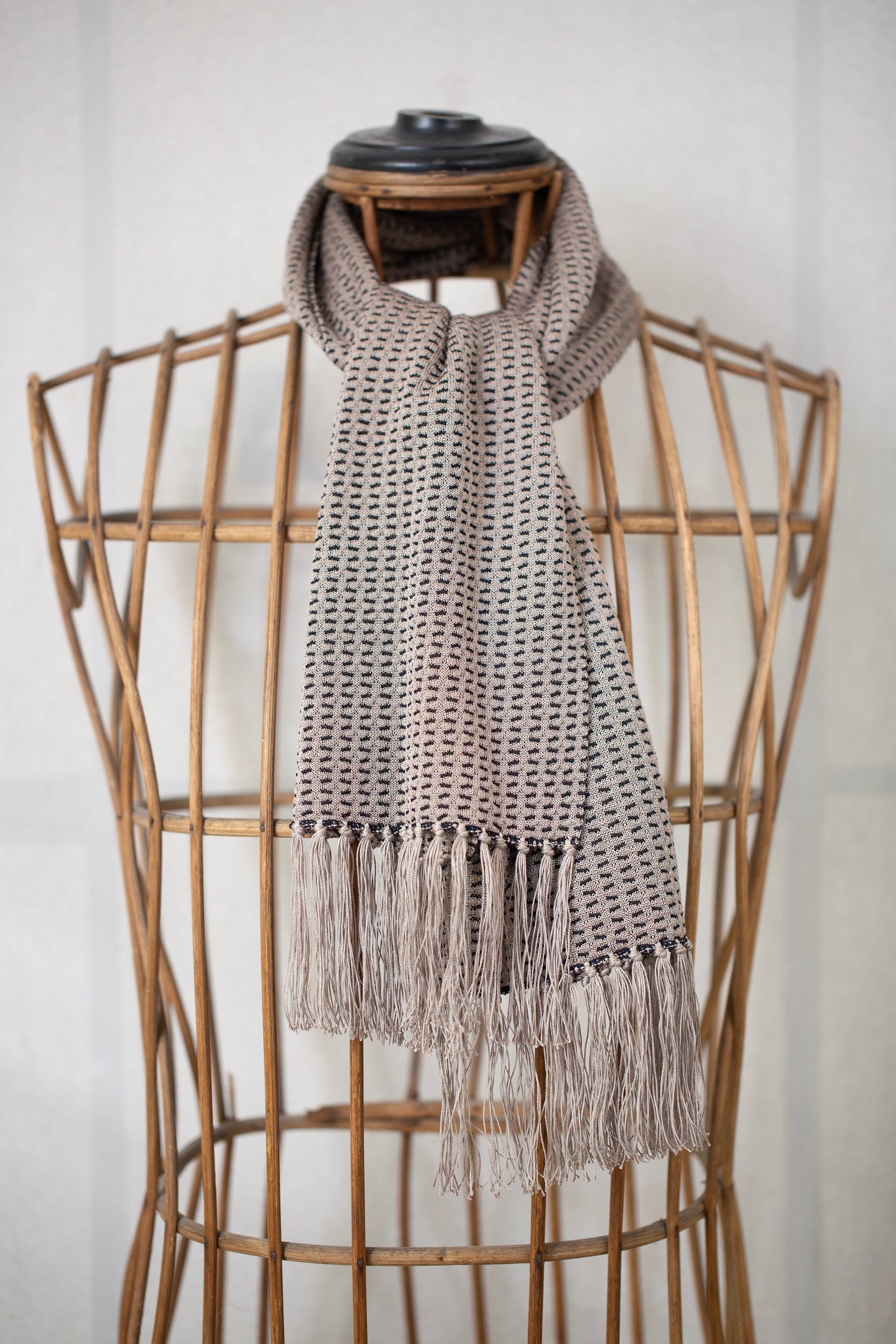 Beige silk stole