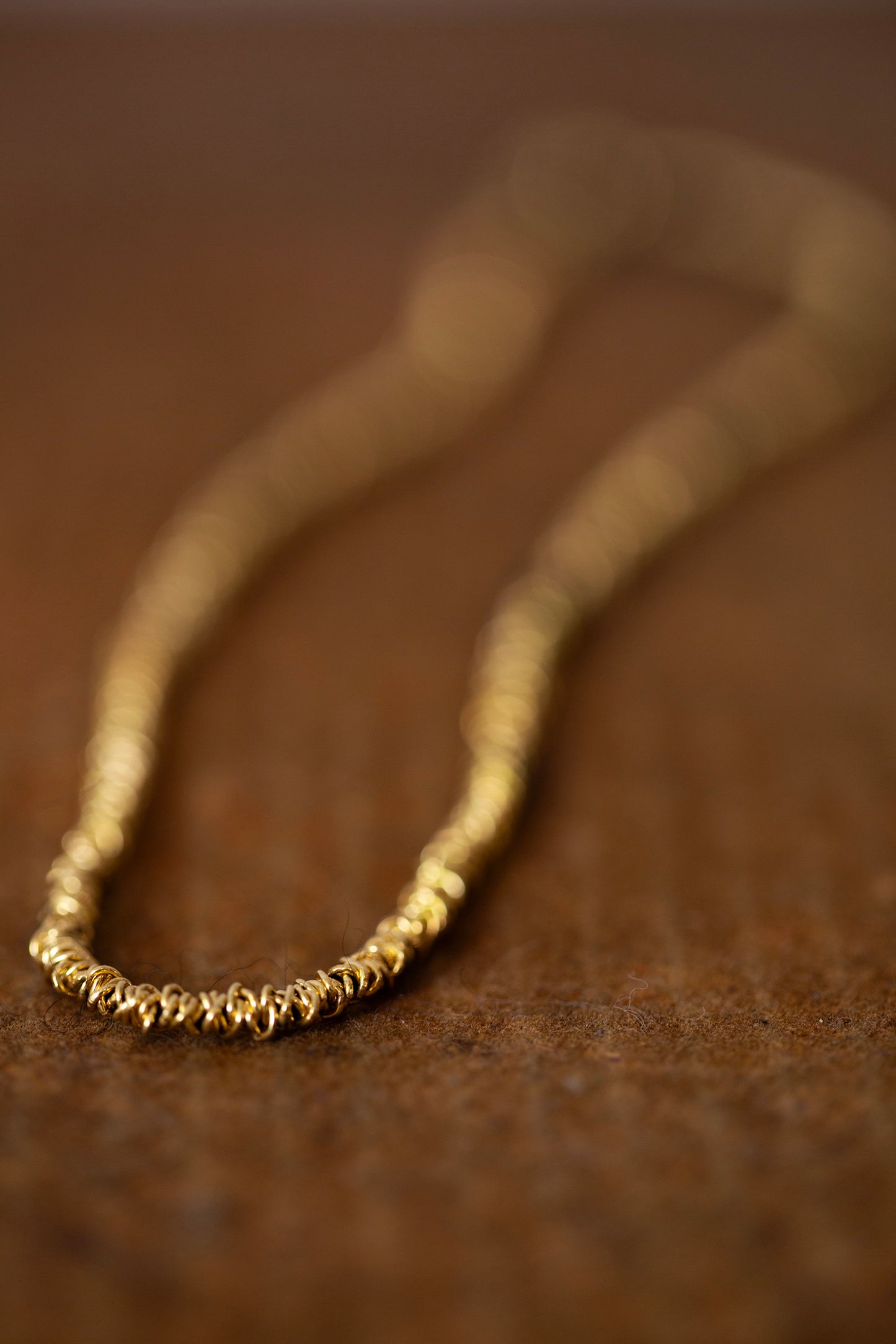 Gathered Necklace in gold plated silver