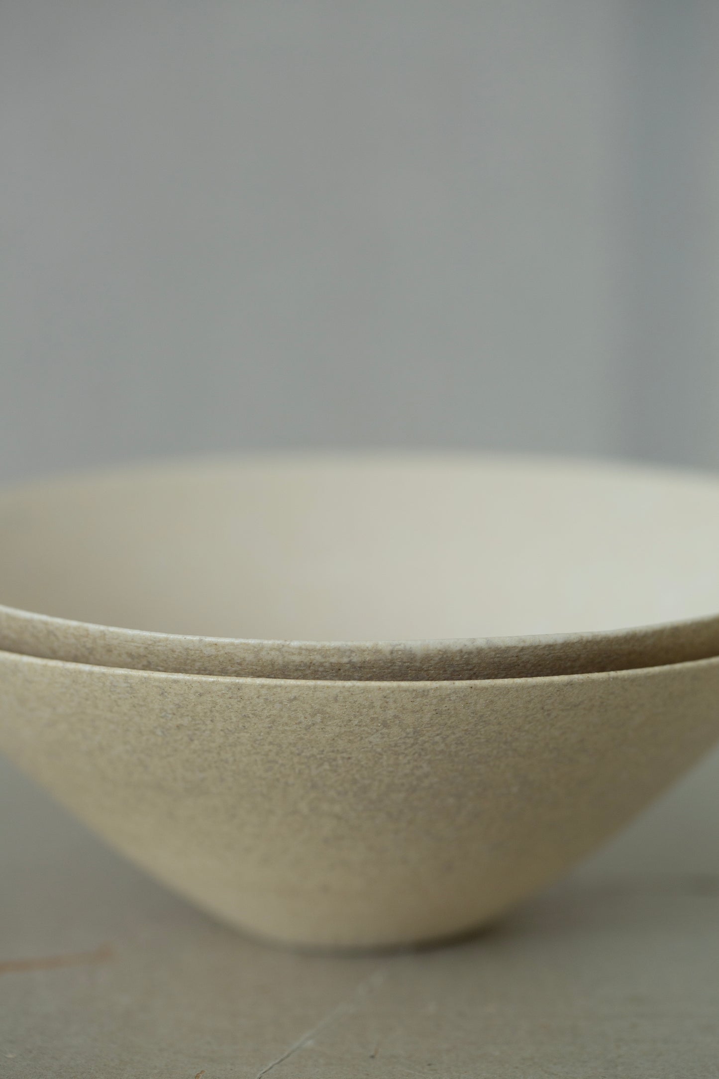 White ceramic bowls by Ciprian Tocu