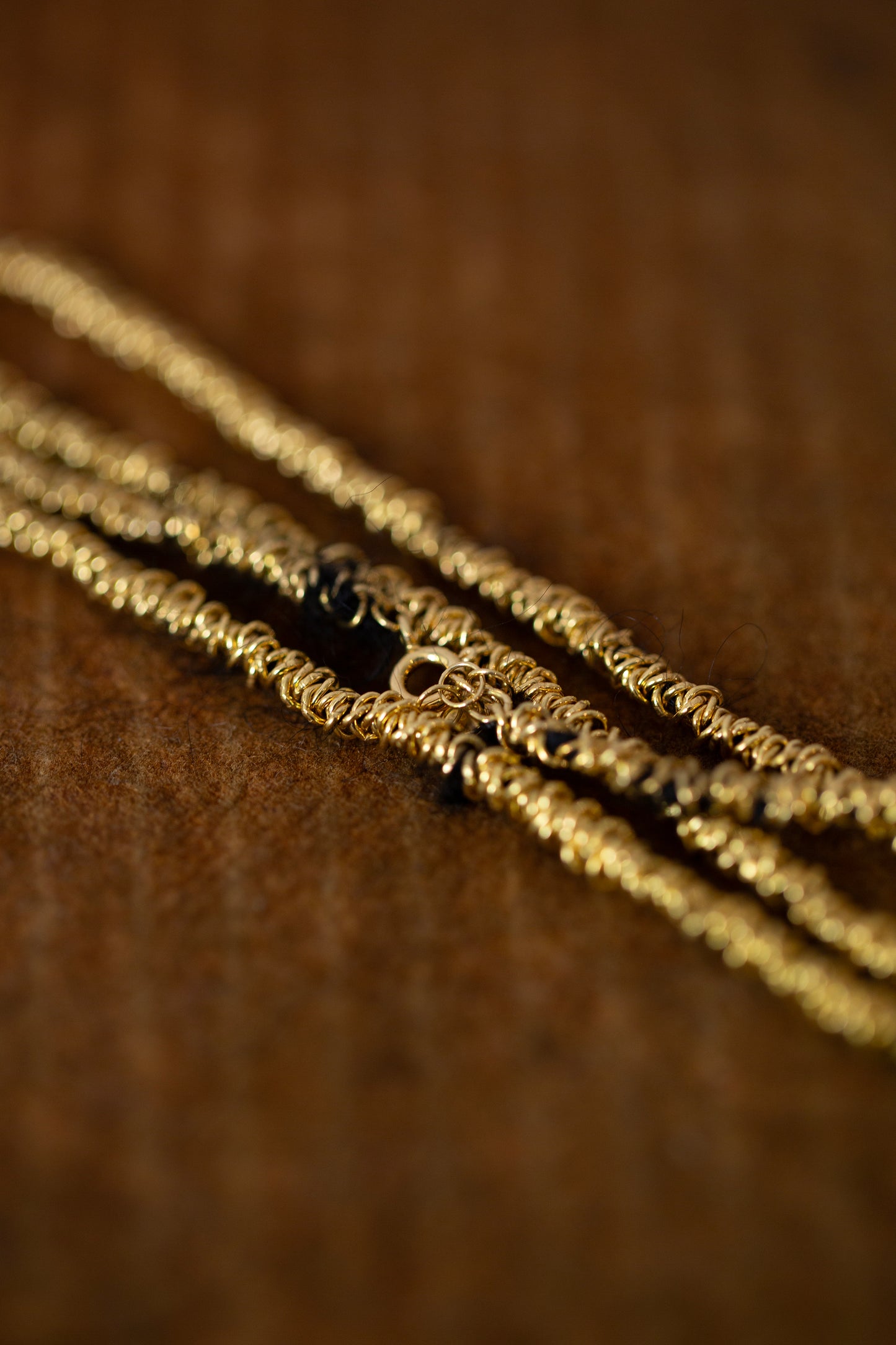 Gathered Necklace in gold plated silver