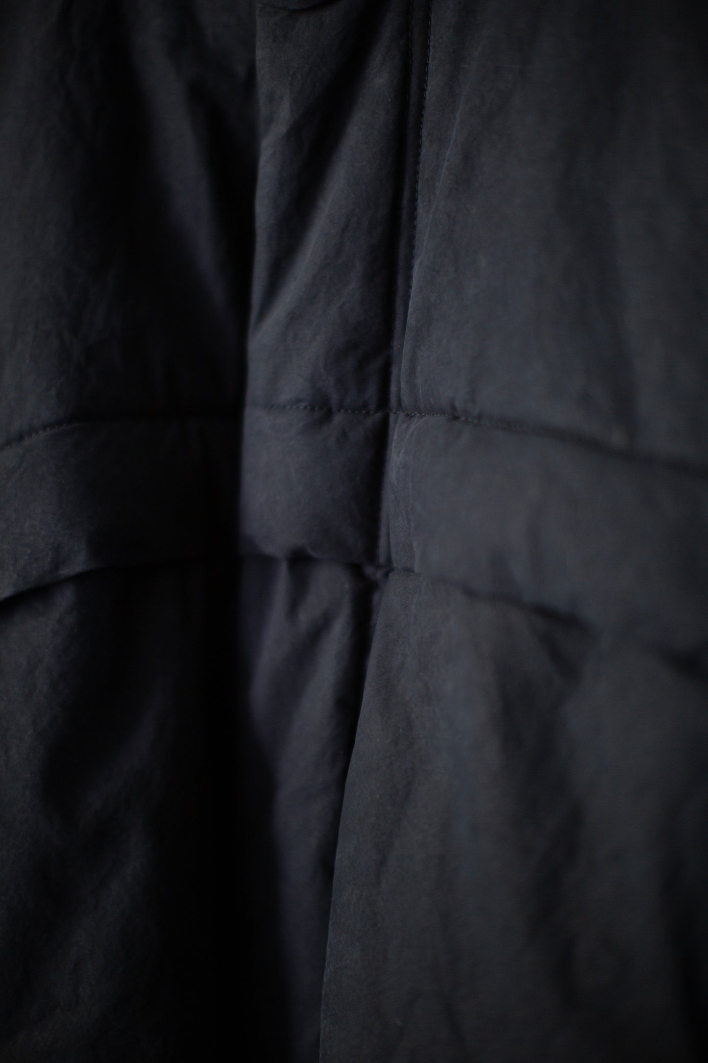 JACKET#67 - PADDED DEEP BLACK TIME WASHED CANVAS