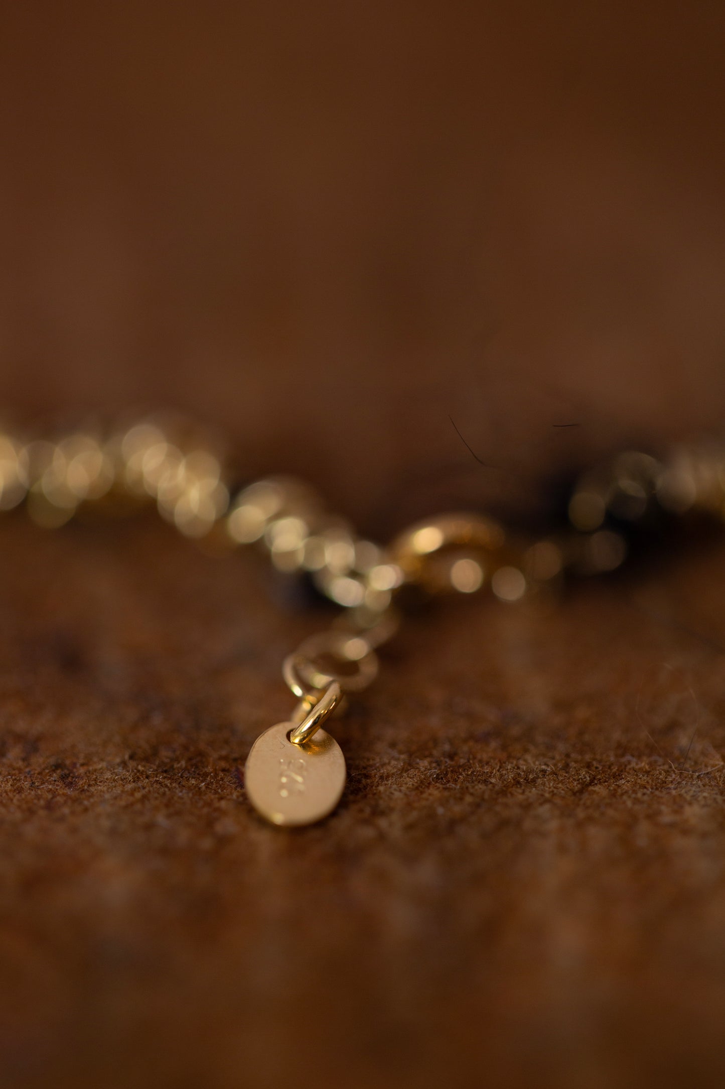 Gathered Necklace in gold plated silver