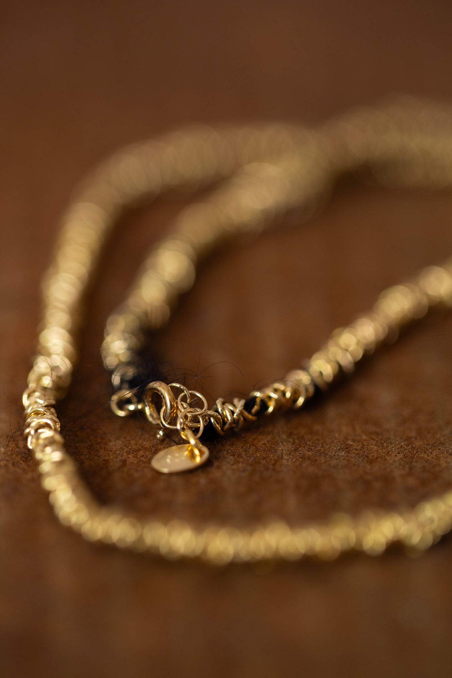 Gathered Necklace in gold plated silver