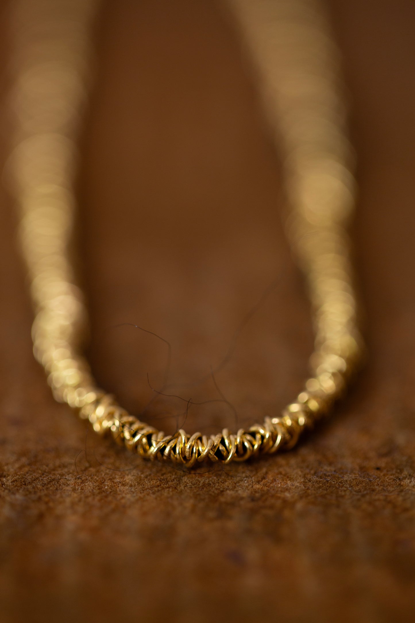 Gathered Necklace in gold plated silver