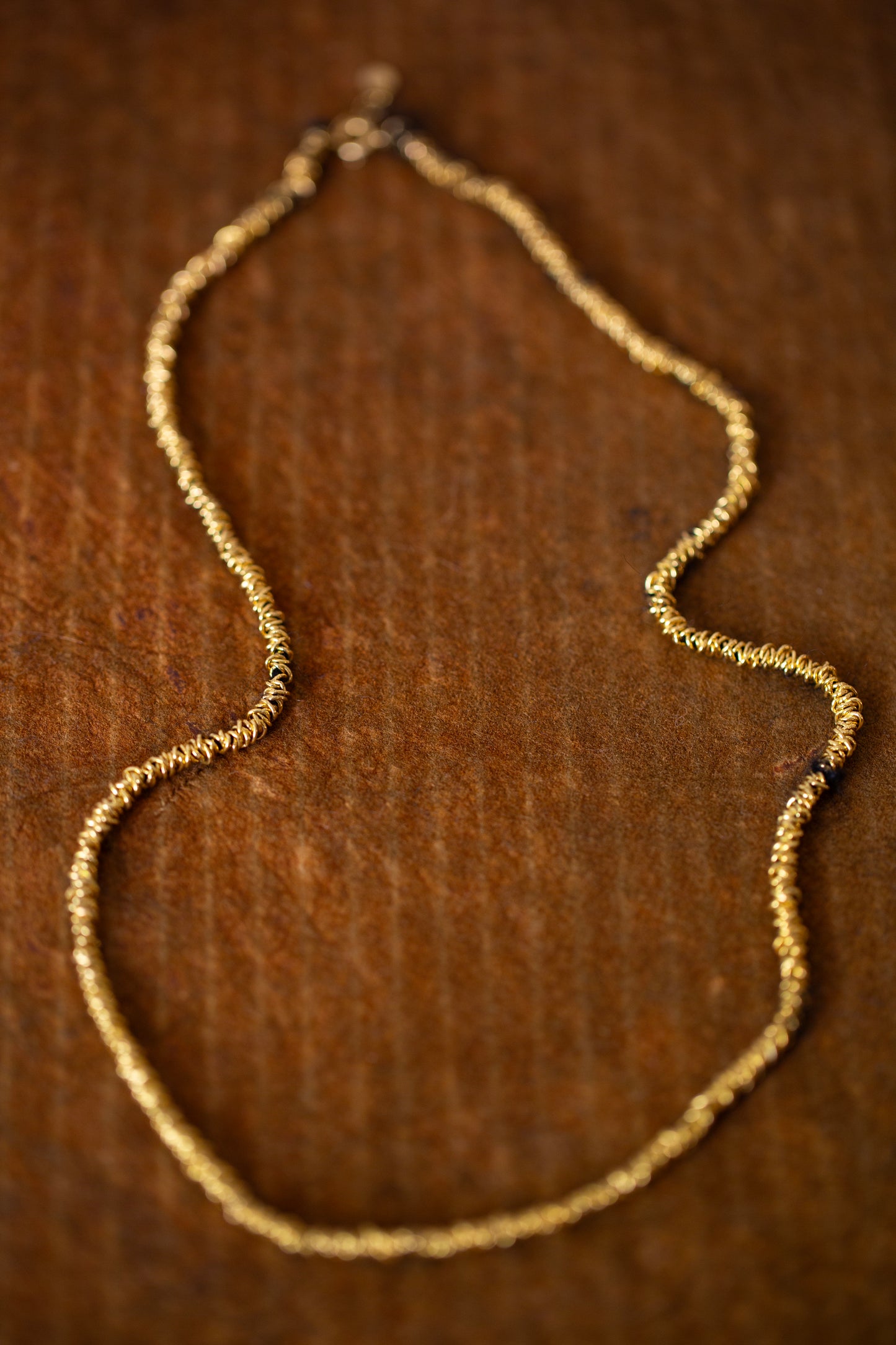 Gathered Necklace in gold plated silver