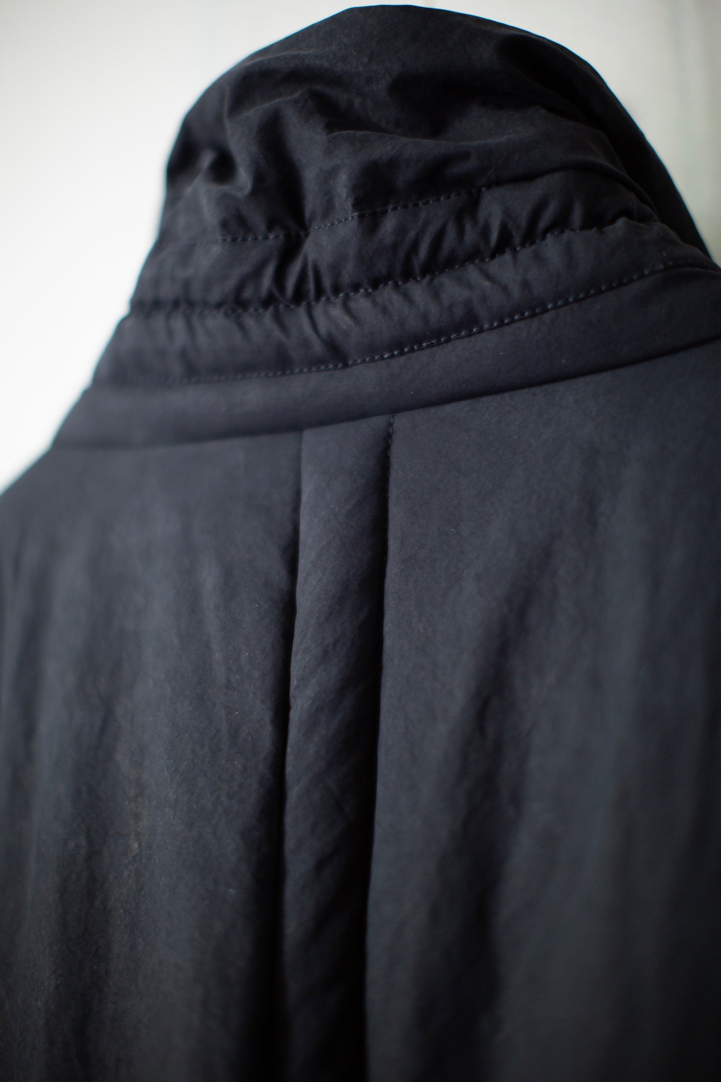 COAT#36 - PADDED DEEP BLACK TIME WASHED CANVAS