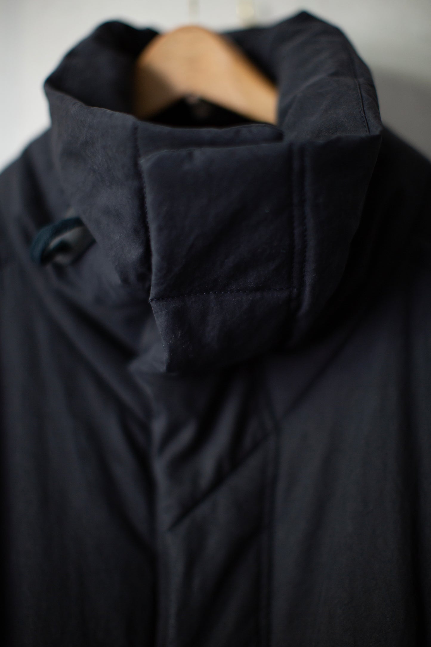 COAT#36 - PADDED DEEP BLACK TIME WASHED CANVAS