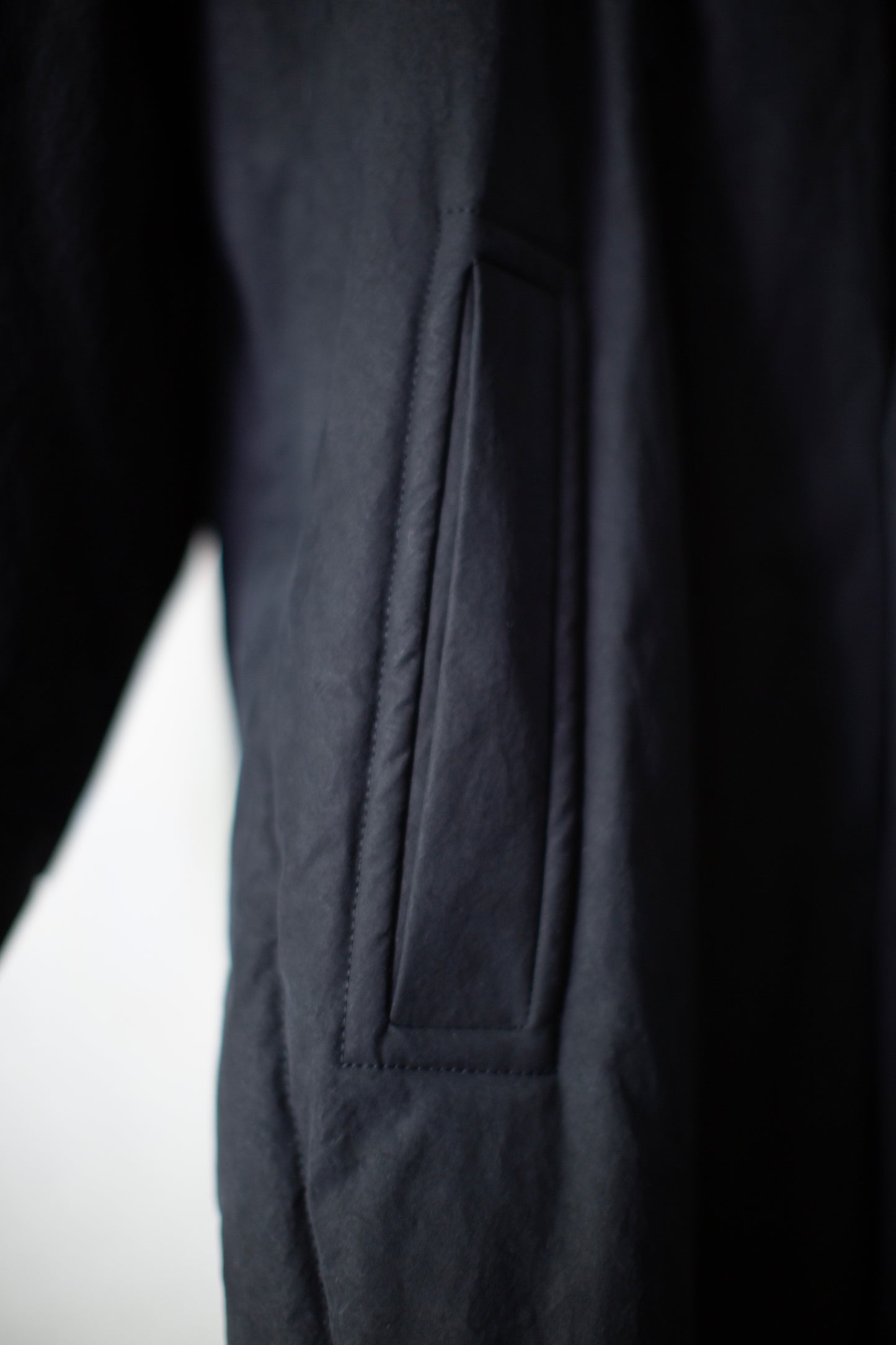COAT#36 - PADDED DEEP BLACK TIME WASHED CANVAS