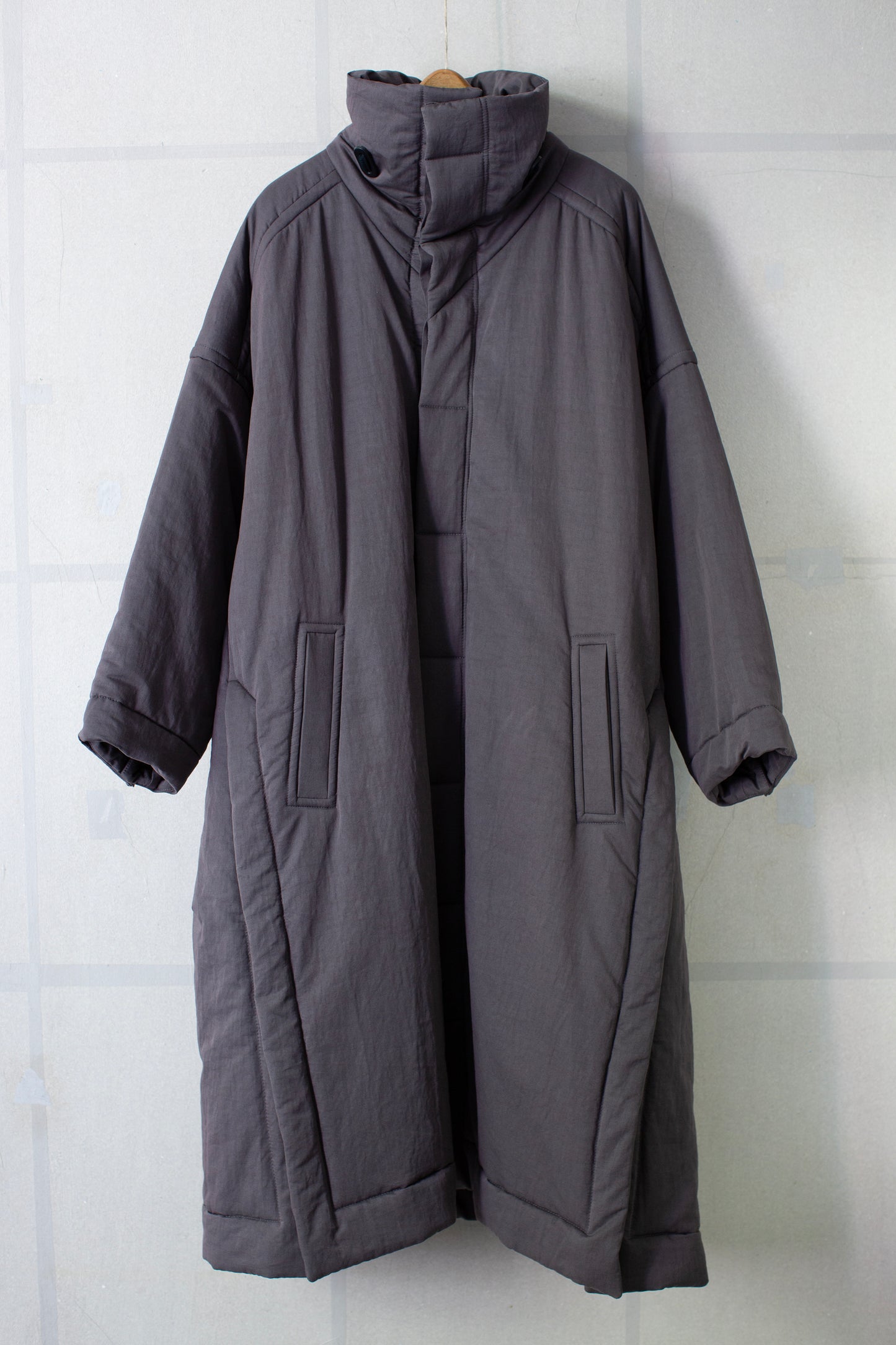COAT#36 - PADDED LEAD COTTON WOOL RAMIE FINE TWILL
