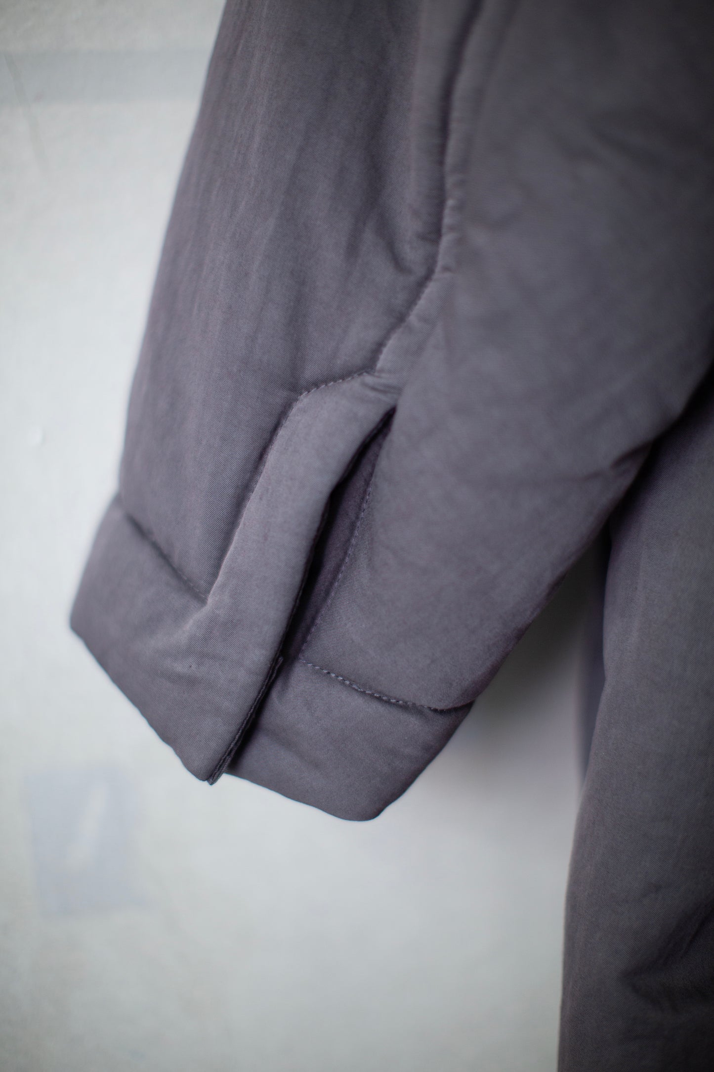 COAT#36 - PADDED LEAD COTTON WOOL RAMIE FINE TWILL
