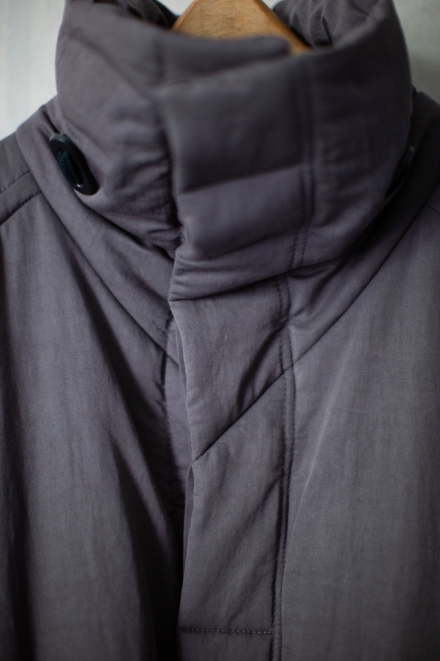 COAT#36 - PADDED LEAD COTTON WOOL RAMIE FINE TWILL