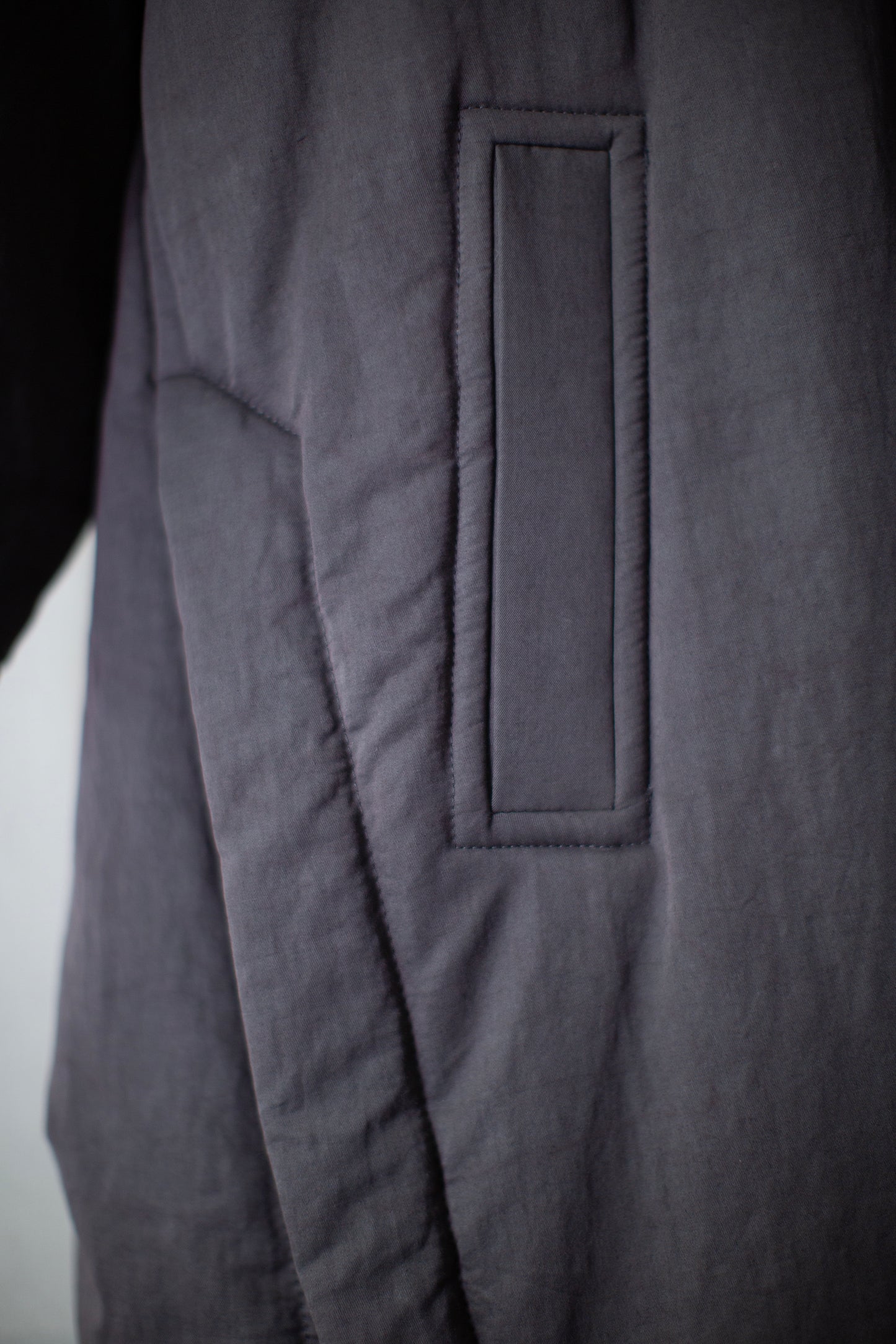 COAT#36 - PADDED LEAD COTTON WOOL RAMIE FINE TWILL