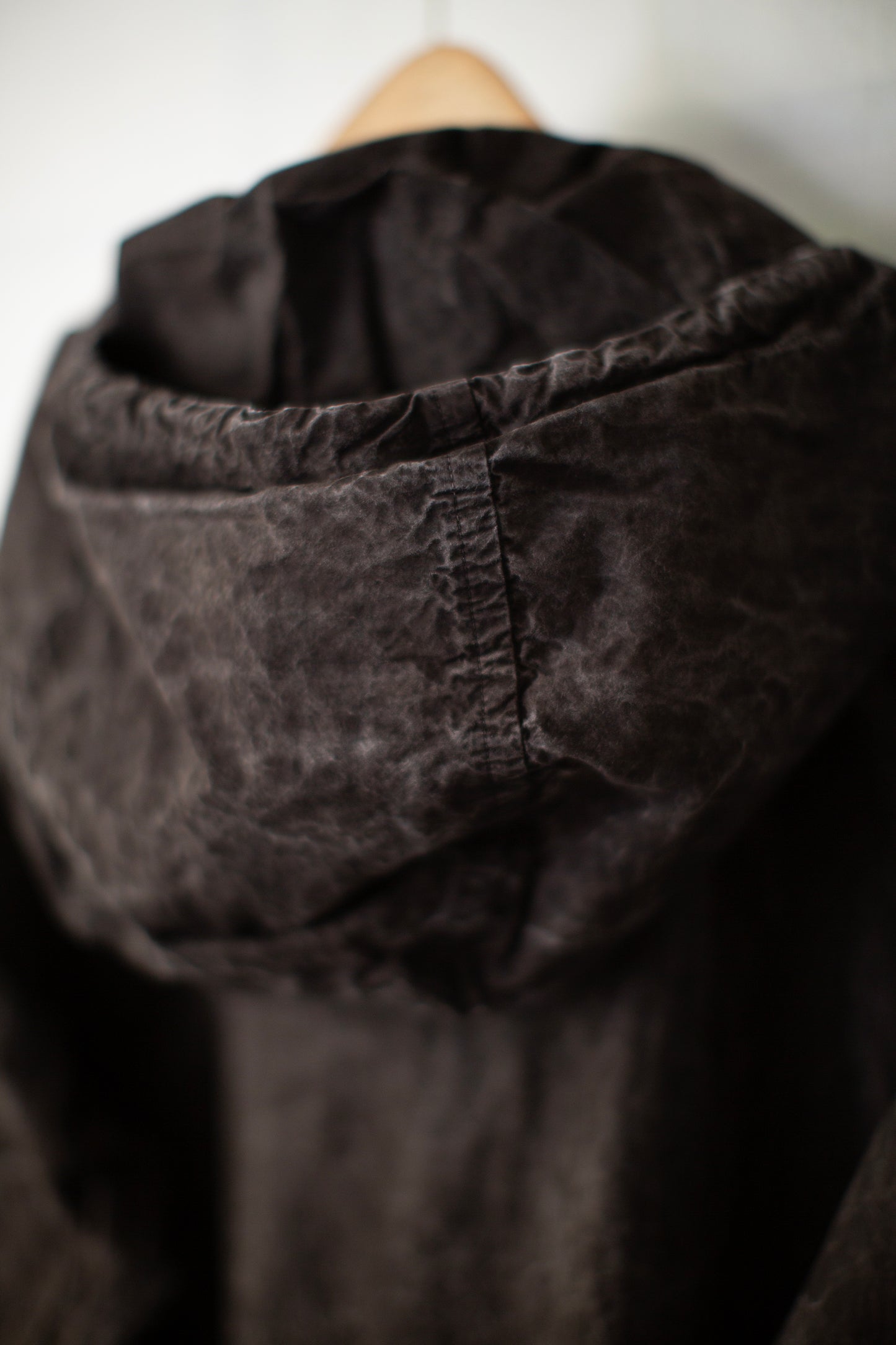 Fabric Forming Anorak in Natural Dye Dark Mud Brown