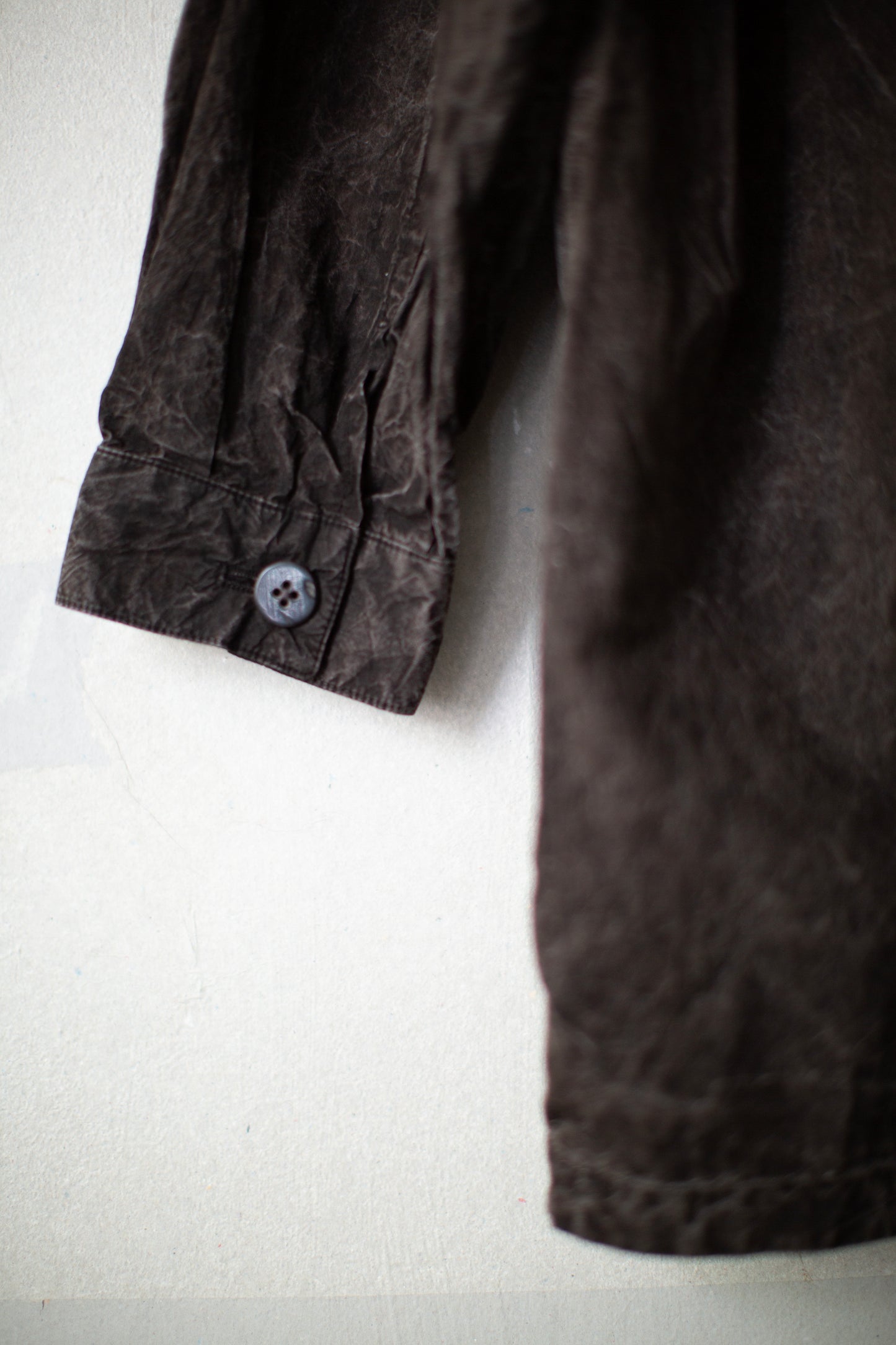 Fabric Forming Anorak in Natural Dye Dark Mud Brown