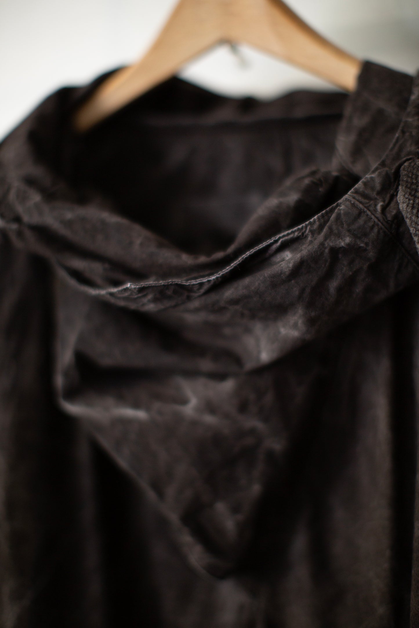 Fabric Forming Anorak in Natural Dye Dark Mud Brown