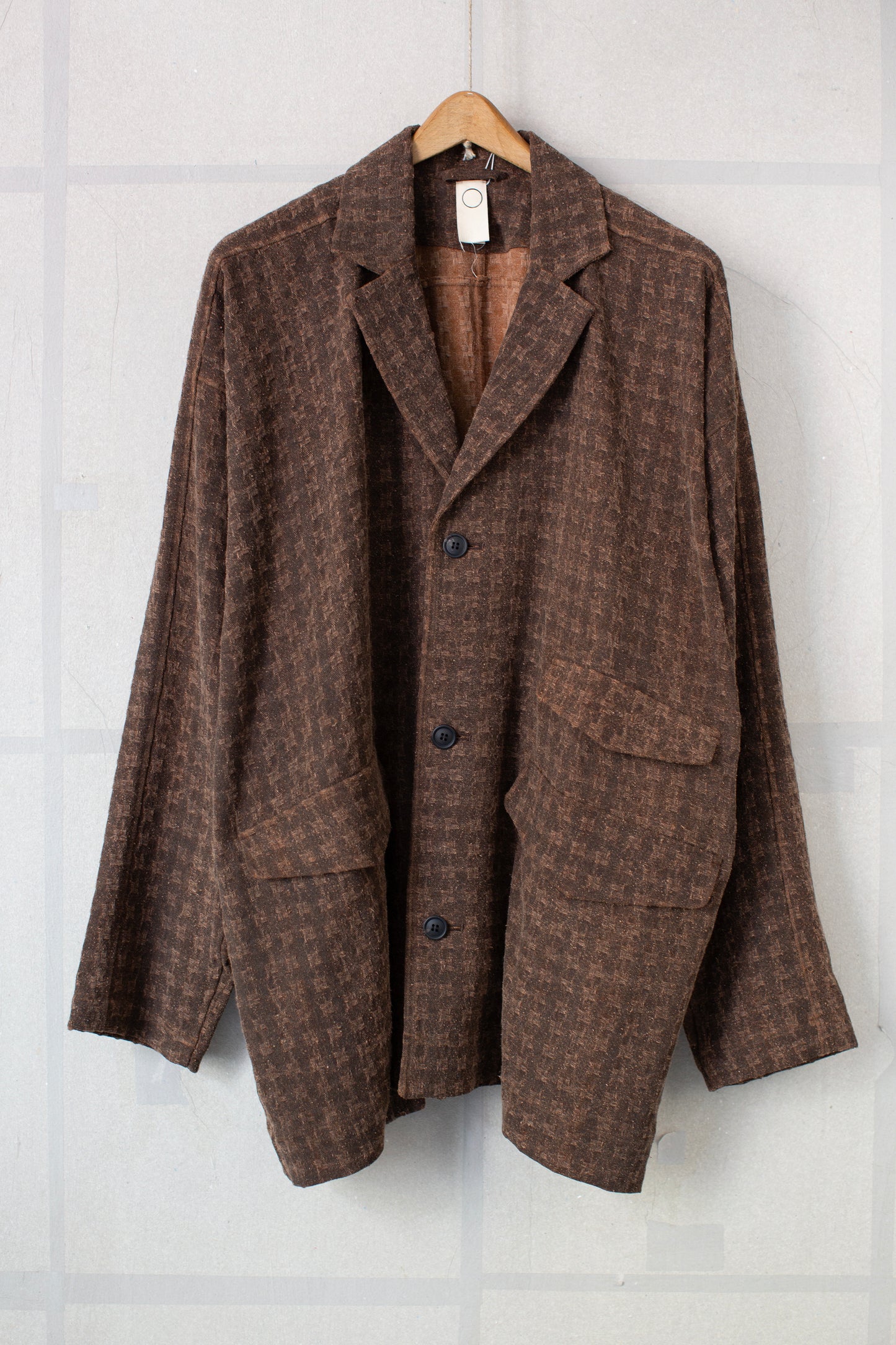 dk brown doro dyed silk cotton blazer jacket