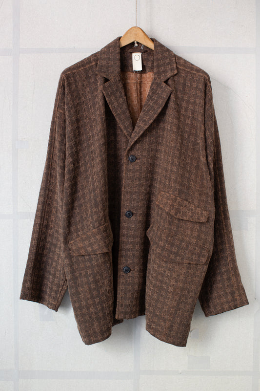 dk brown doro dyed silk cotton blazer jacket