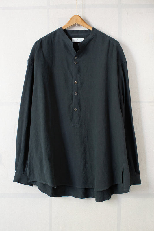 Deep Green Gray Jewelry Buttons Shirt