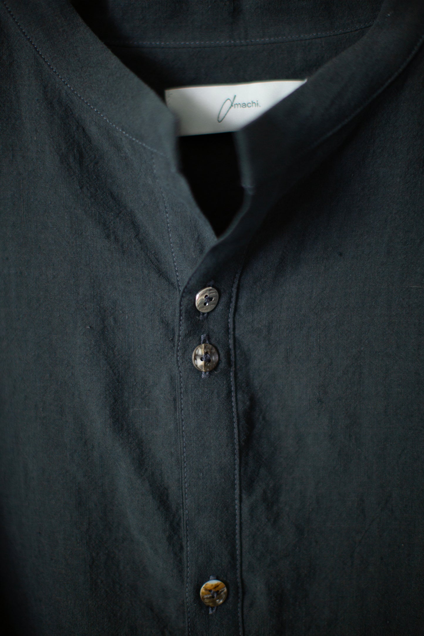 Deep Green Gray Jewelry Buttons Shirt