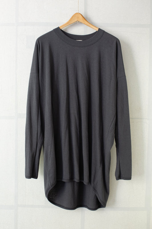 TEE#76 - ANTHRACITE COTTON LINEN WOOL JERSEY