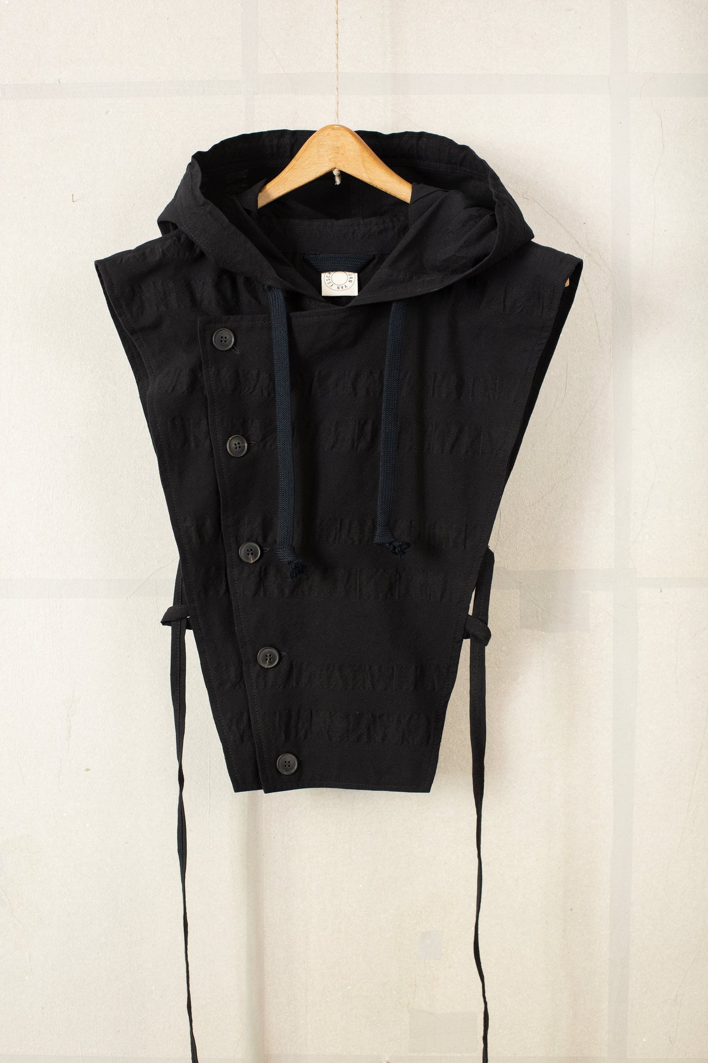 HOODPIECE#1 - BROAD STRIPE CLOTH BLACK