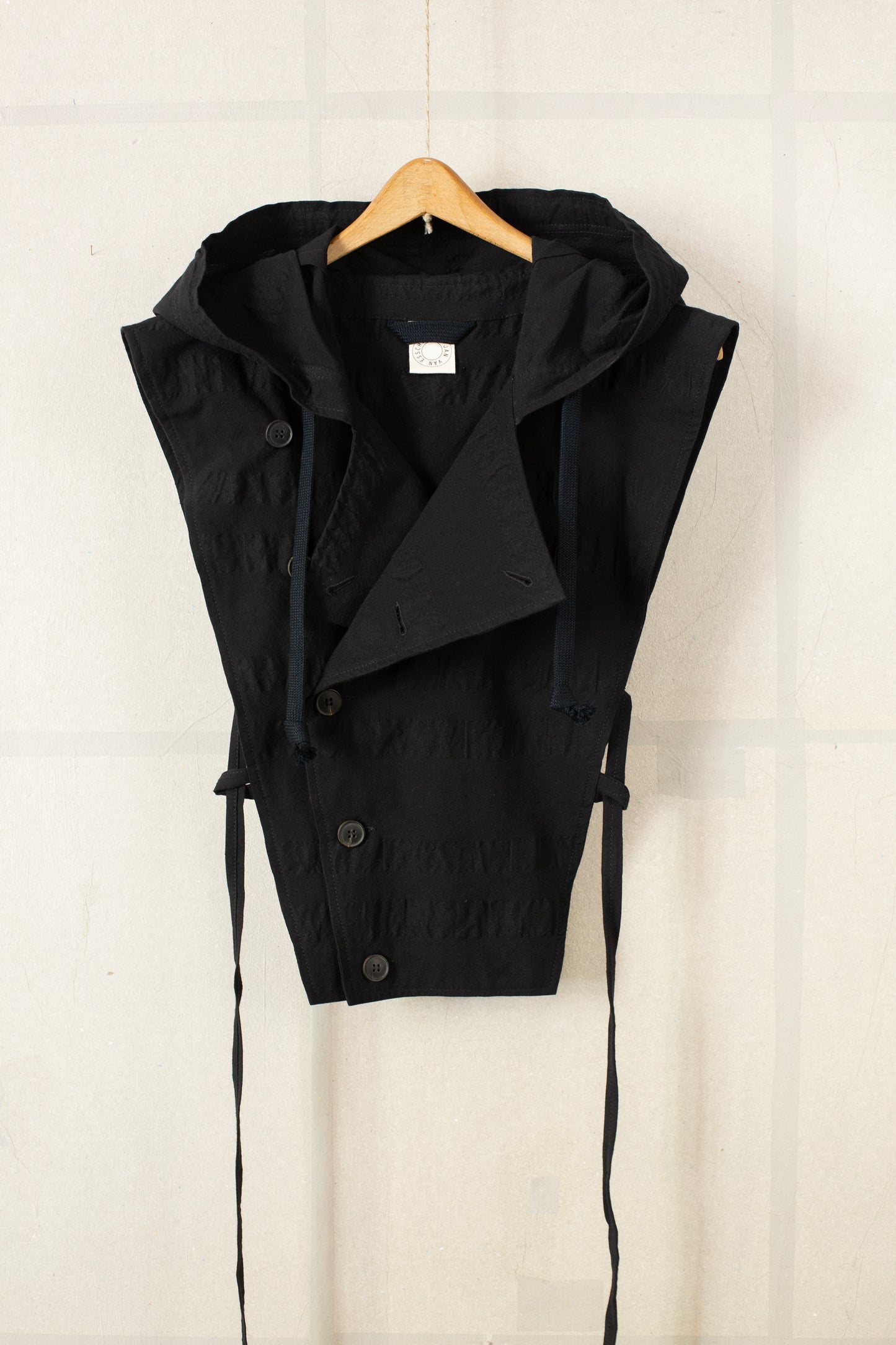 HOODPIECE#1 - BROAD STRIPE CLOTH BLACK