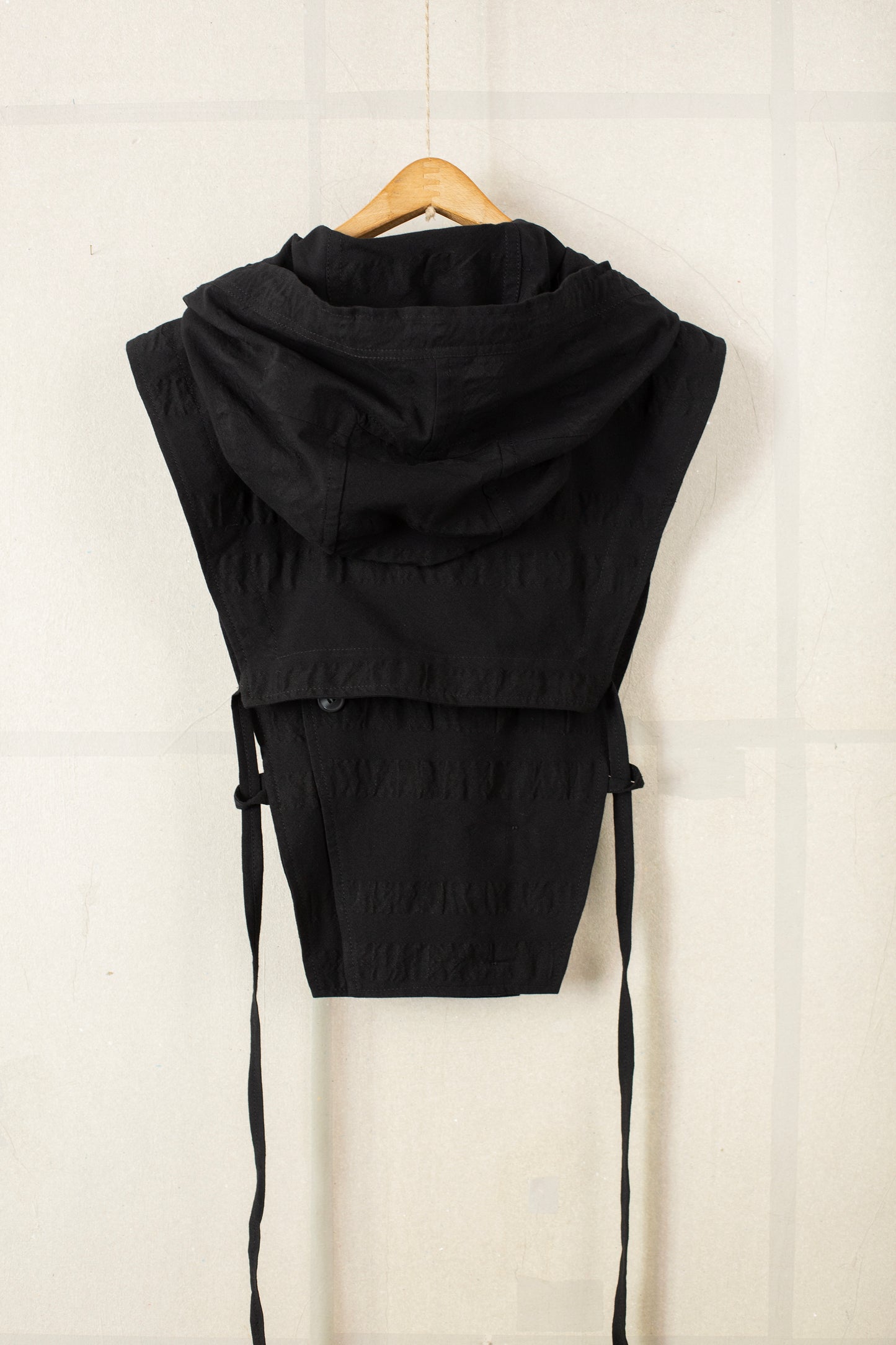HOODPIECE#1 - BROAD STRIPE CLOTH BLACK