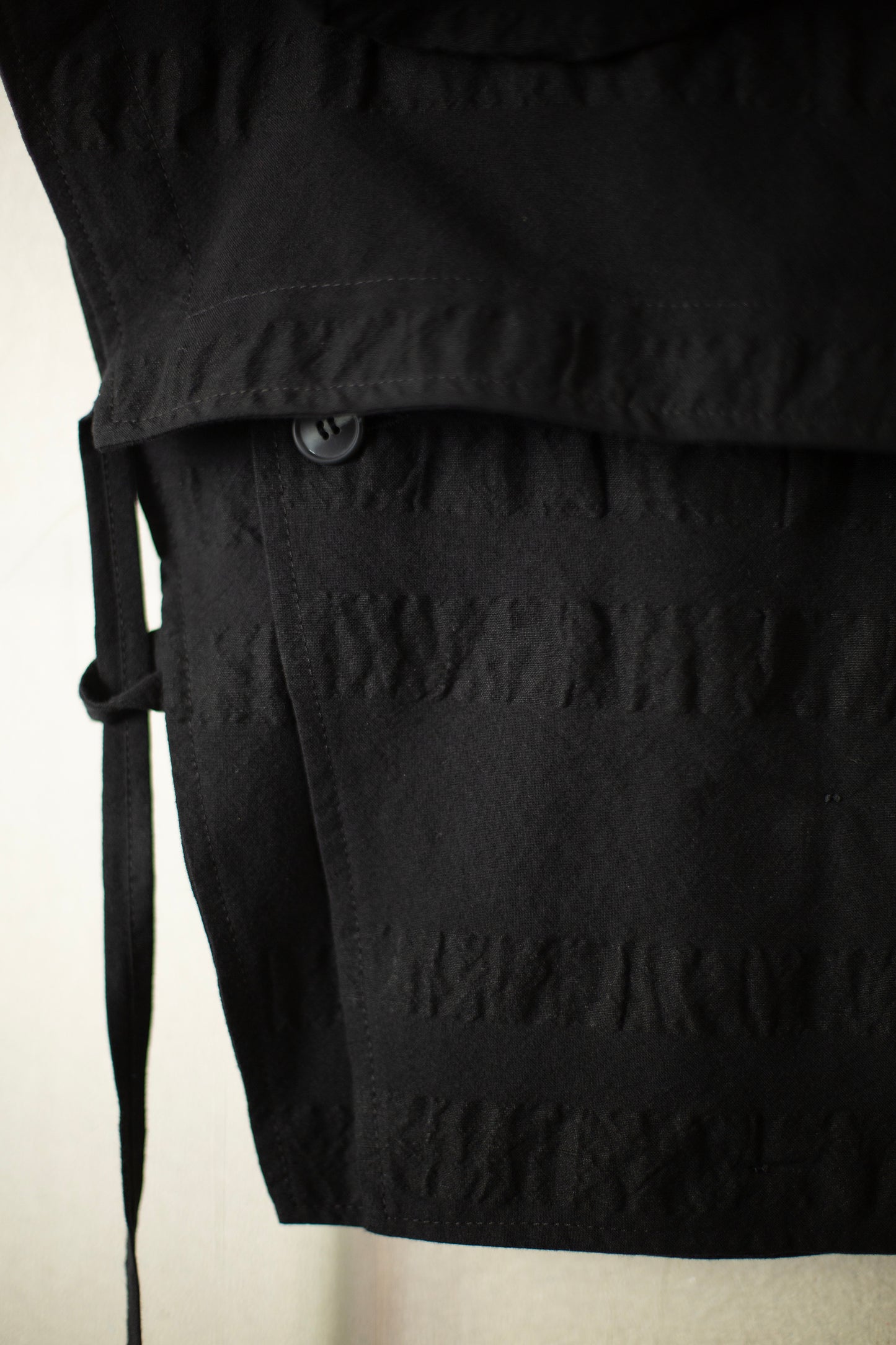 HOODPIECE#1 - BROAD STRIPE CLOTH BLACK