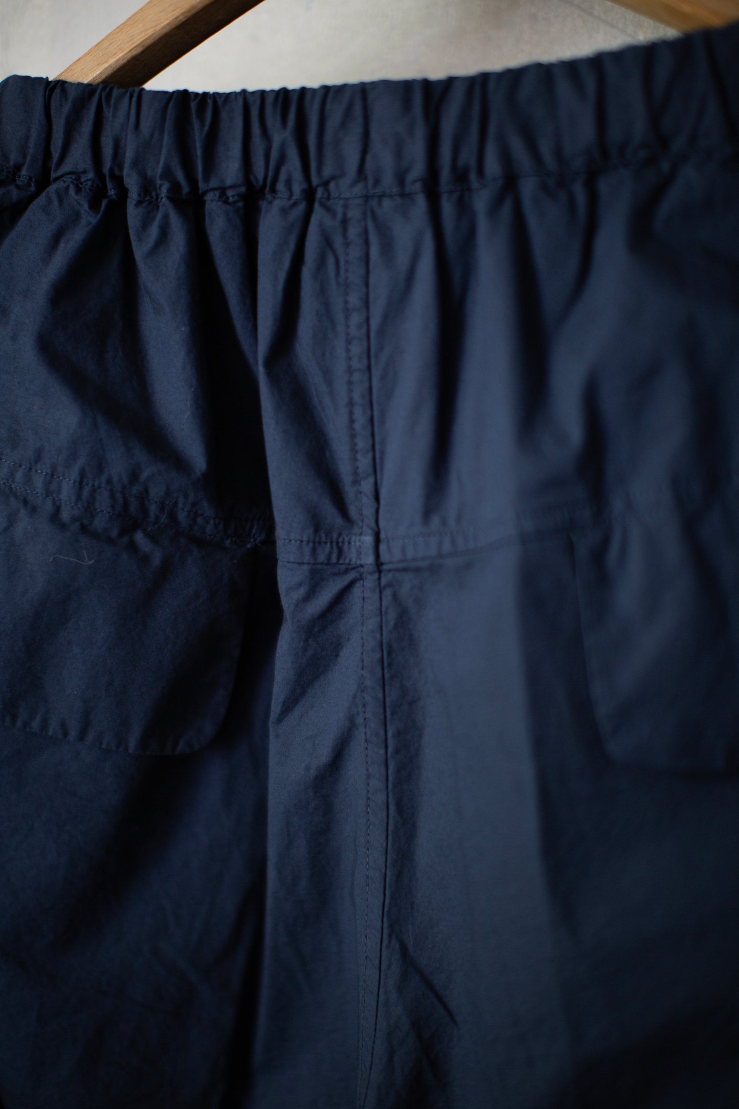 Navy washed cotton utility trousers