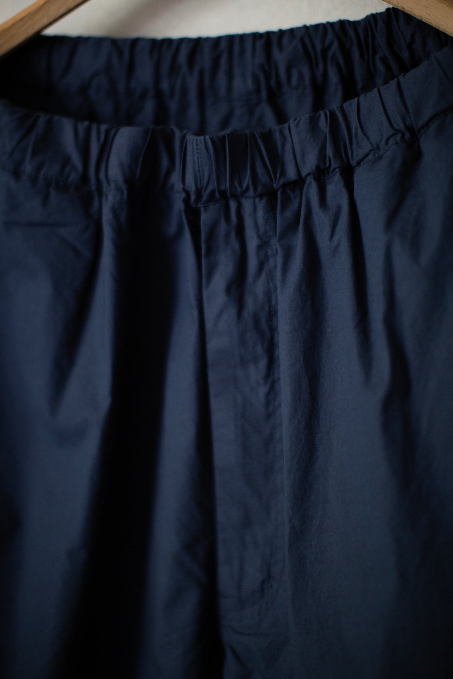 Navy washed cotton utility trousers