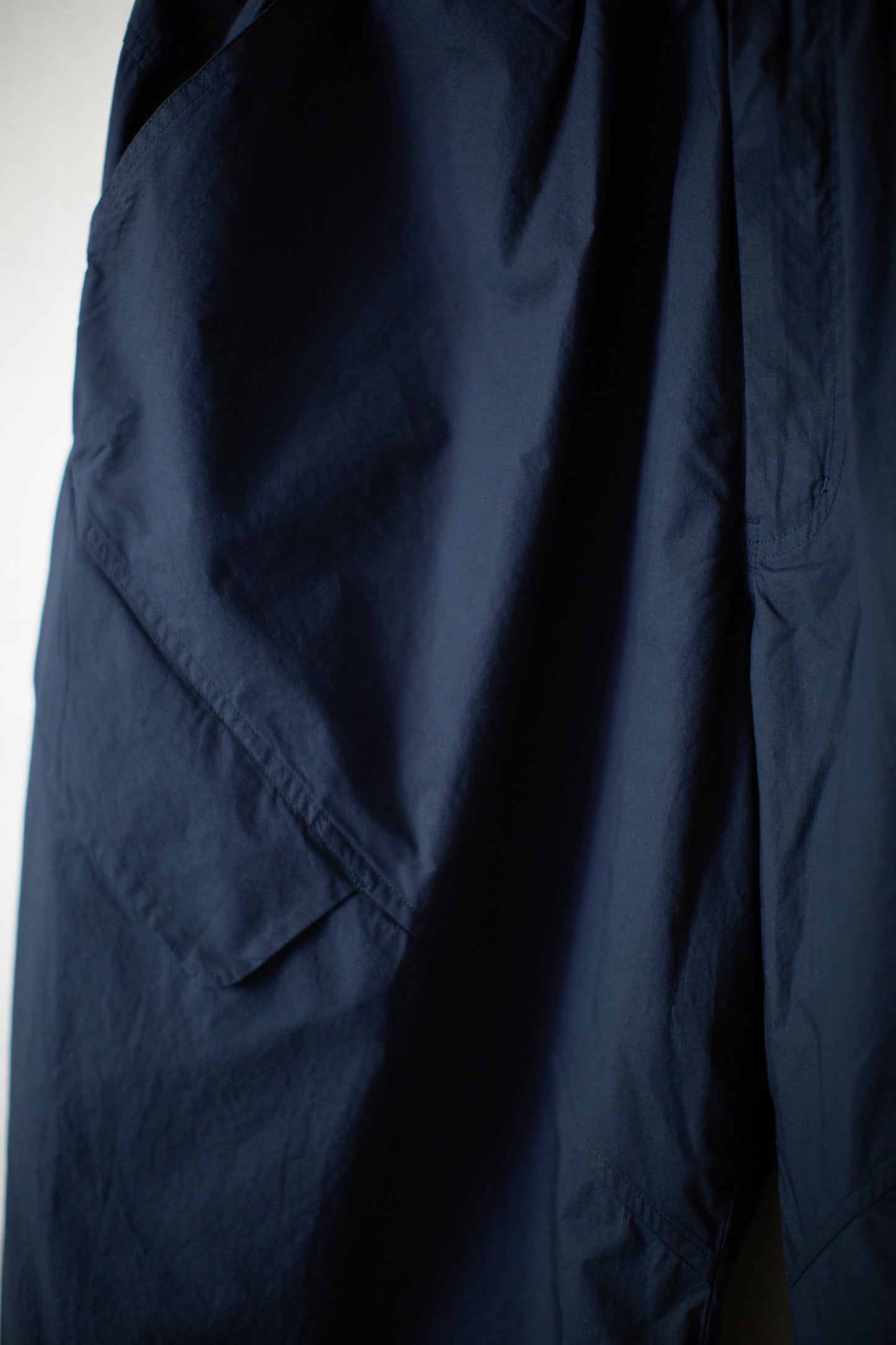 Navy washed cotton utility trousers