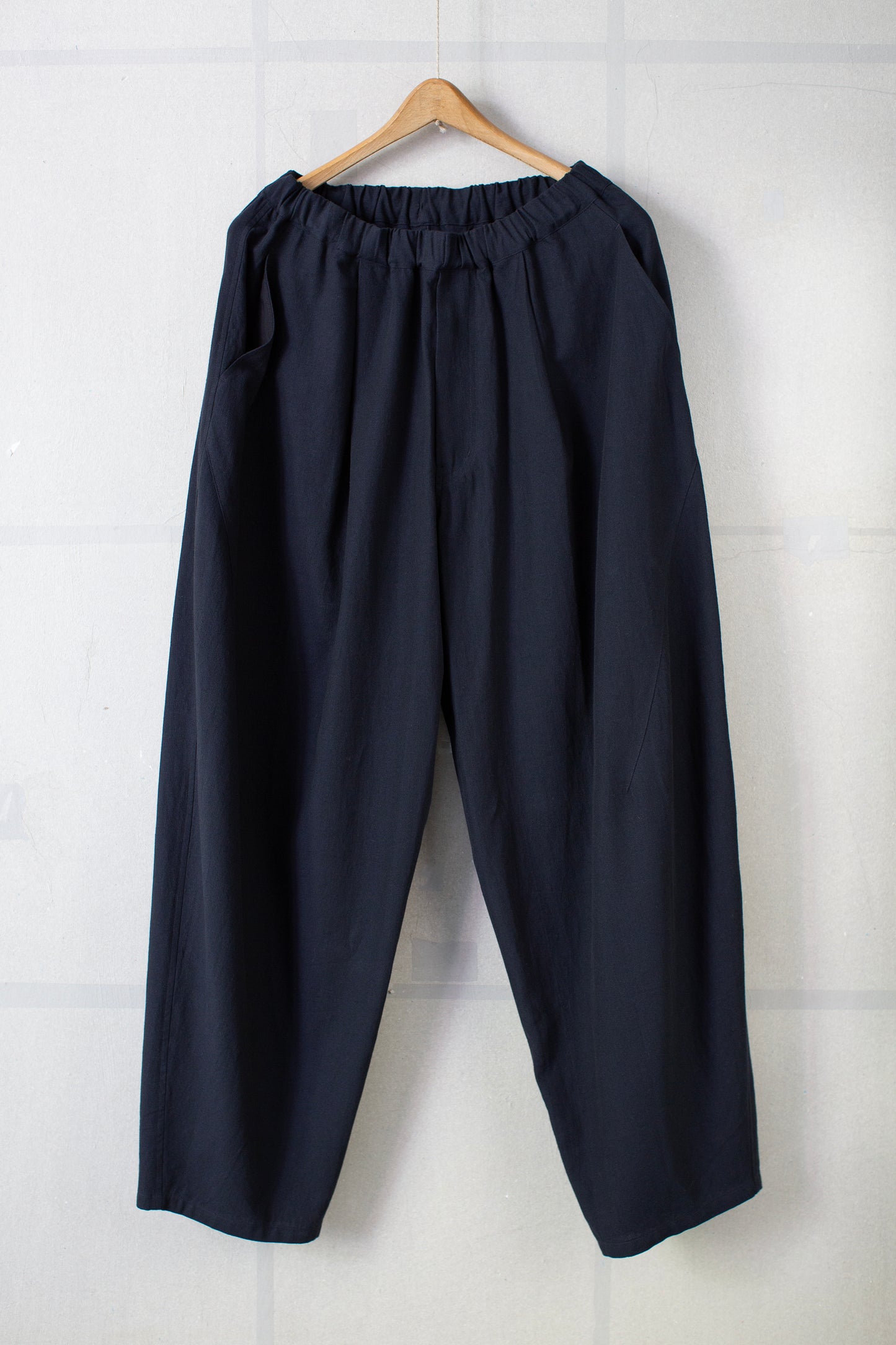 Navy hemp cotton twill trousers