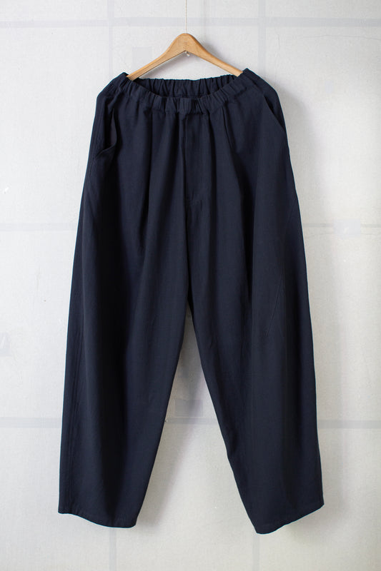 Navy hemp cotton twill trousers