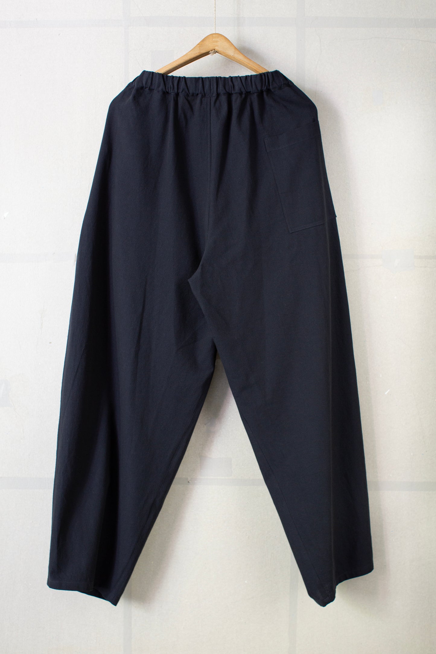 Navy hemp cotton twill trousers