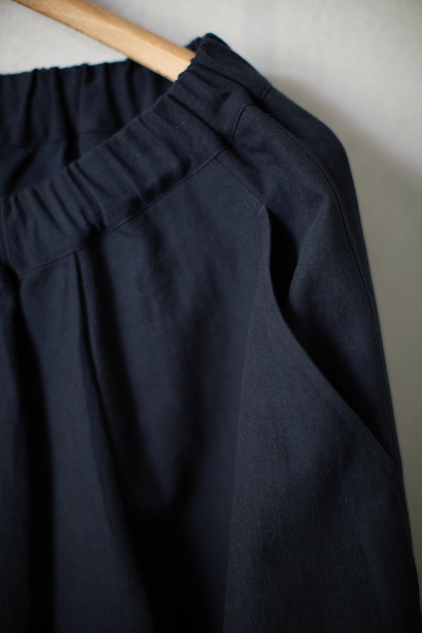 Navy hemp cotton twill trousers